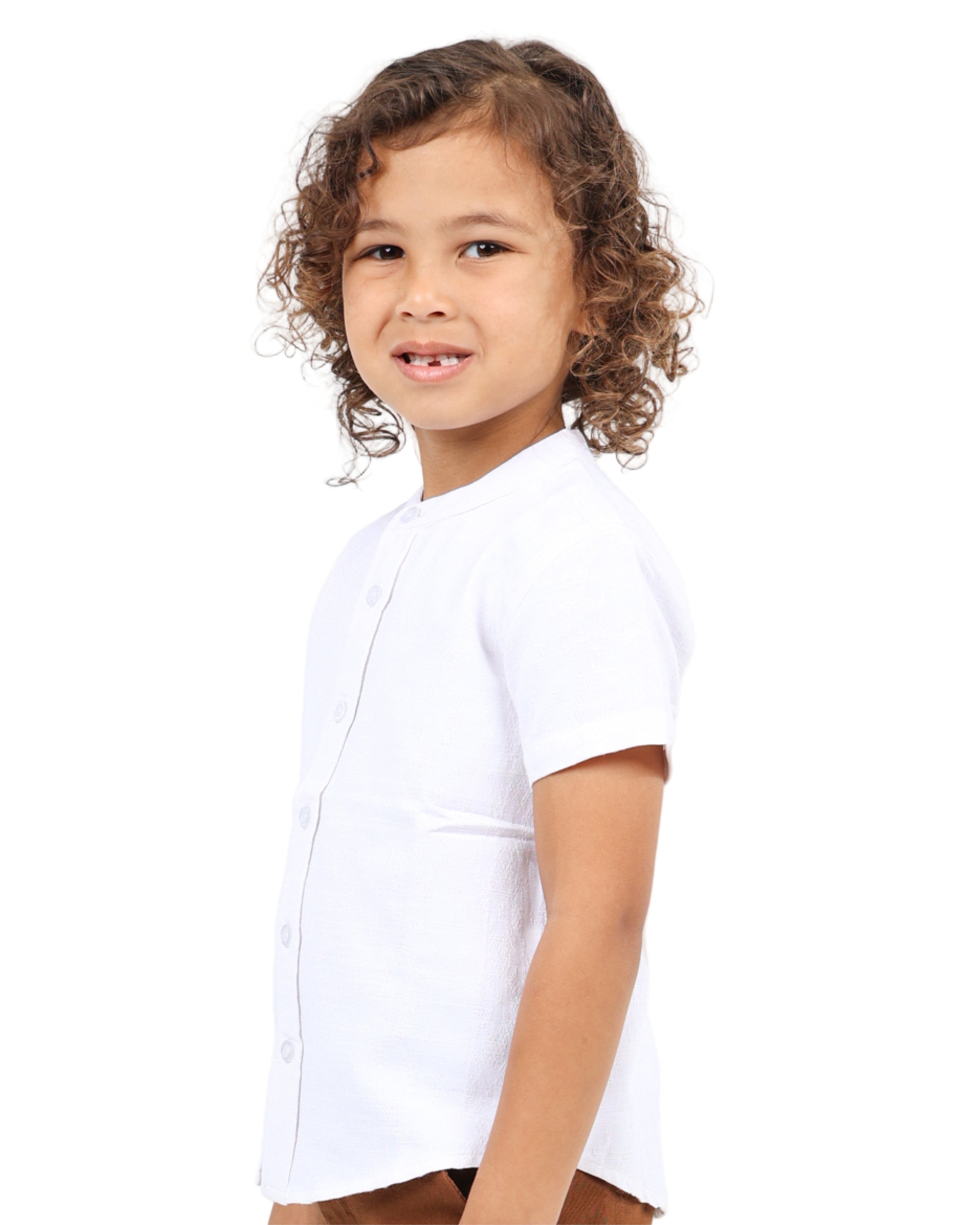 Mandarin Collar Short Sleeve Shirt