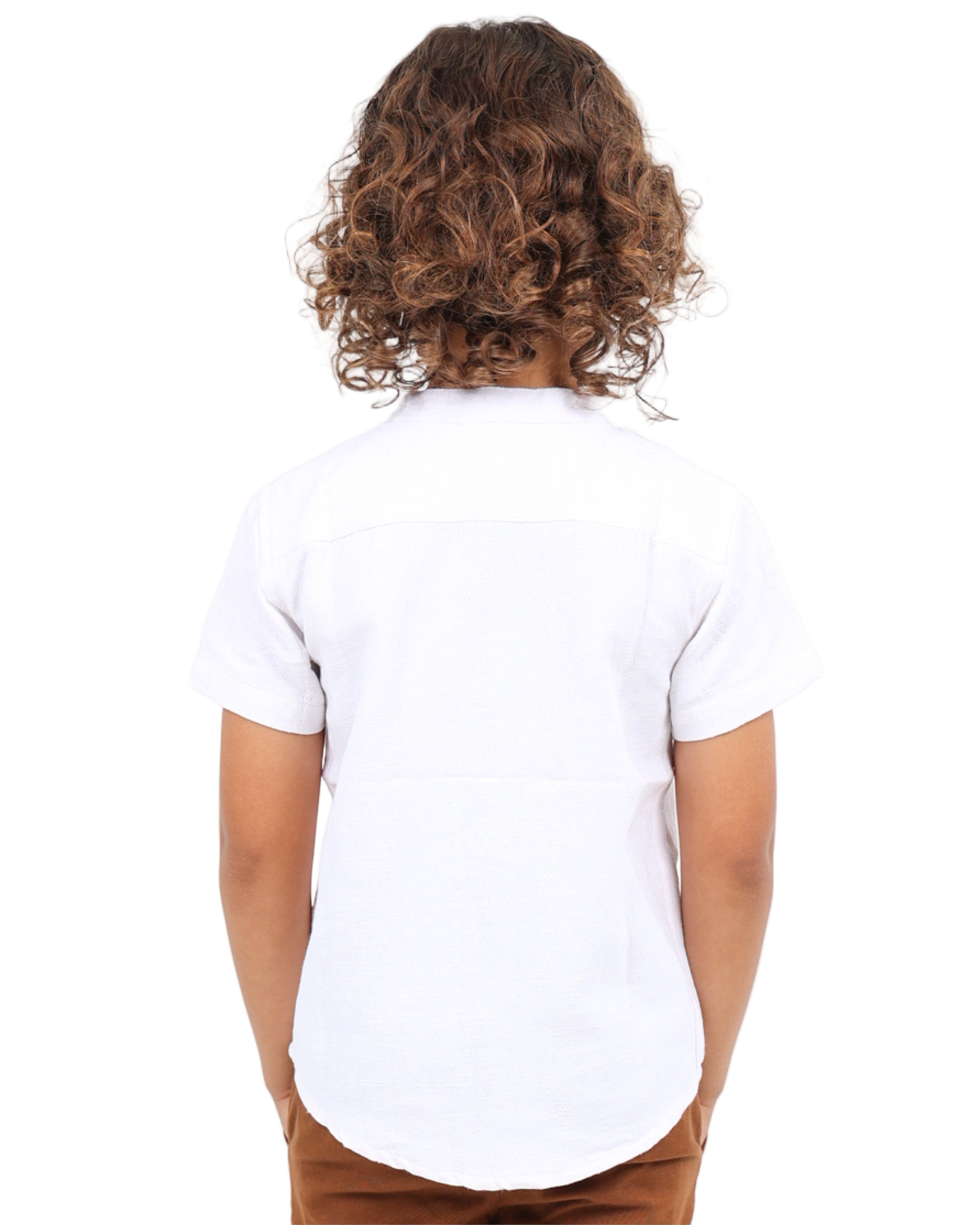 Mandarin Collar Short Sleeve Shirt