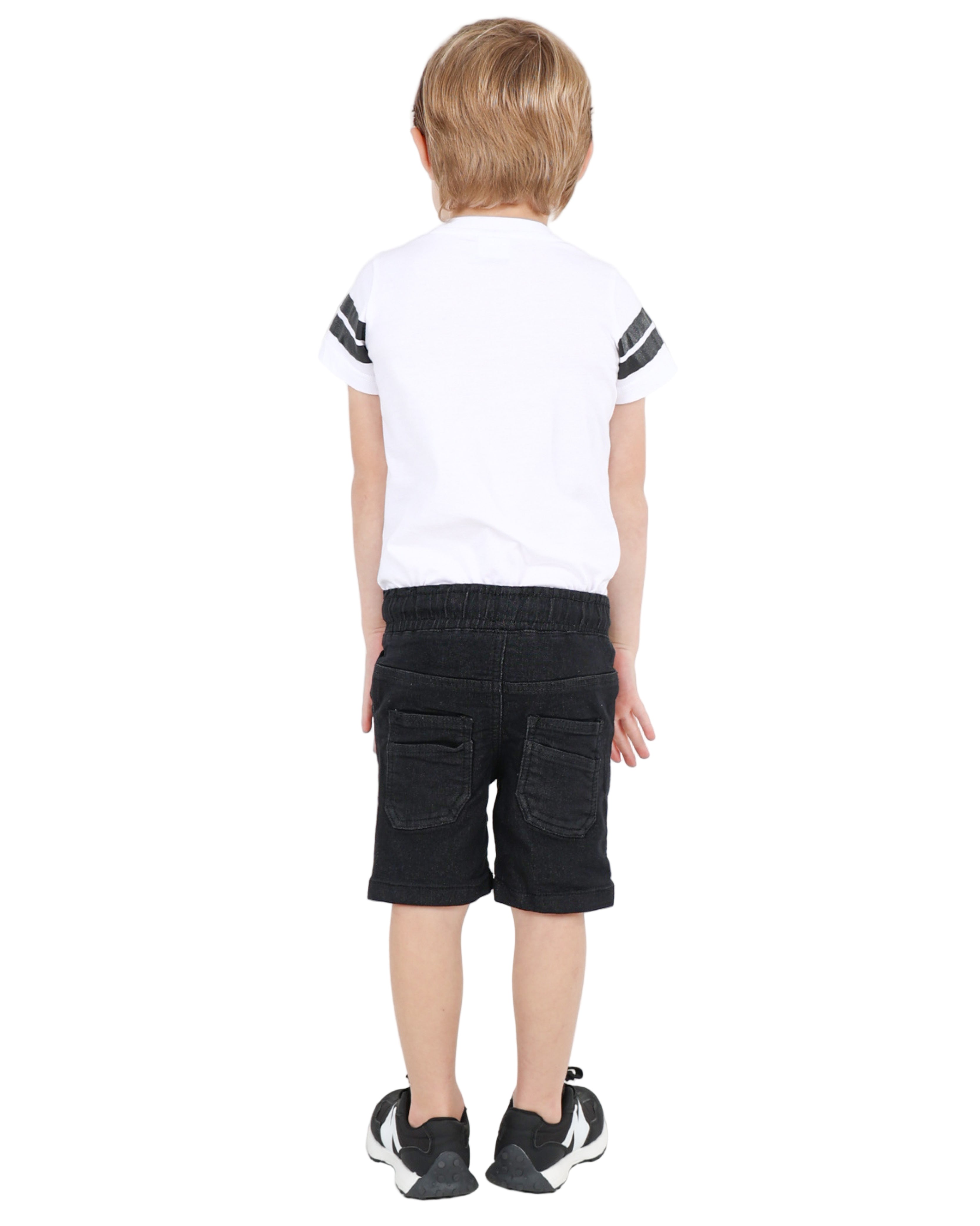 Black Soft Touch Slim Fit Denim Shorts