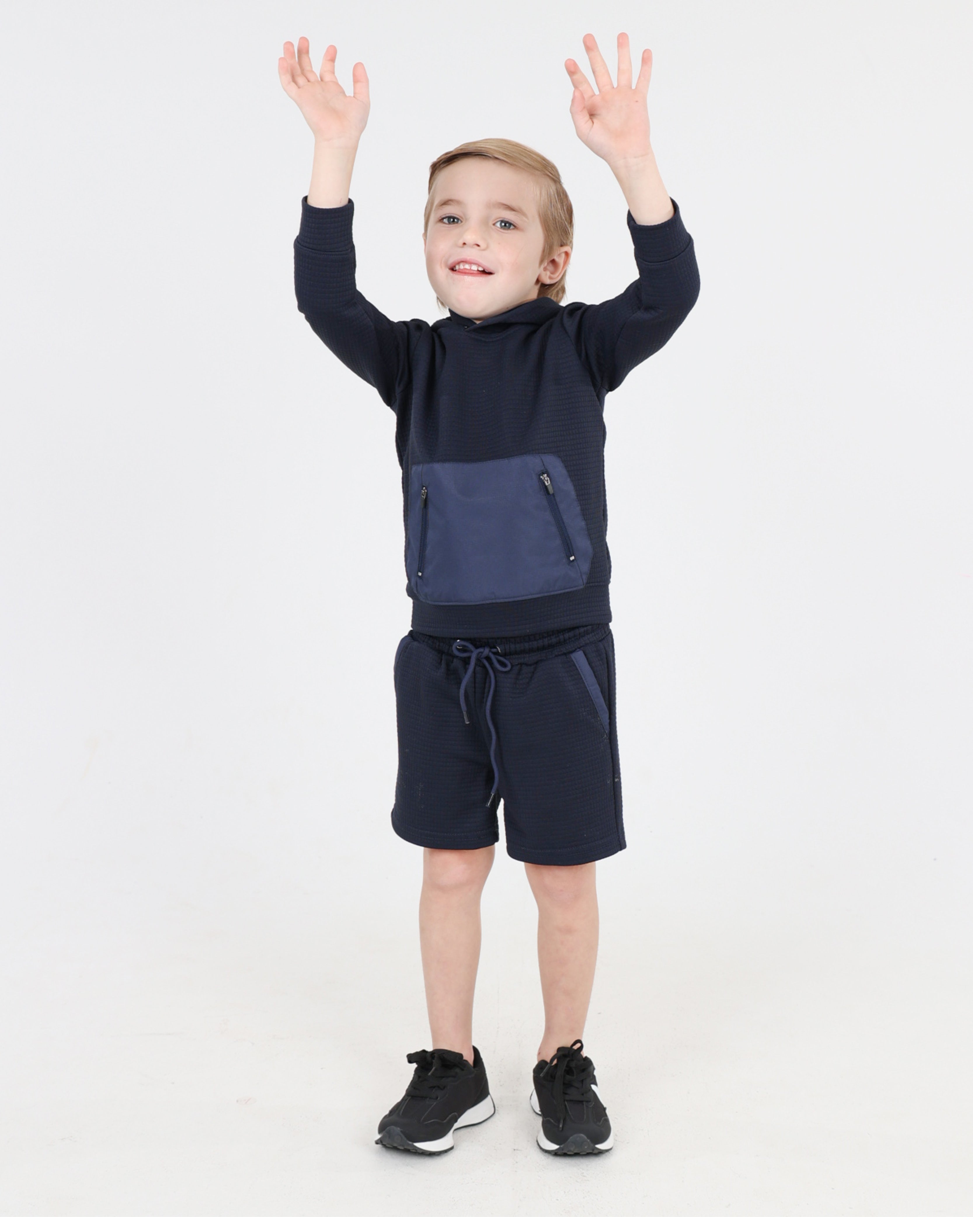 Small Boys Waffle Contrast Shorts