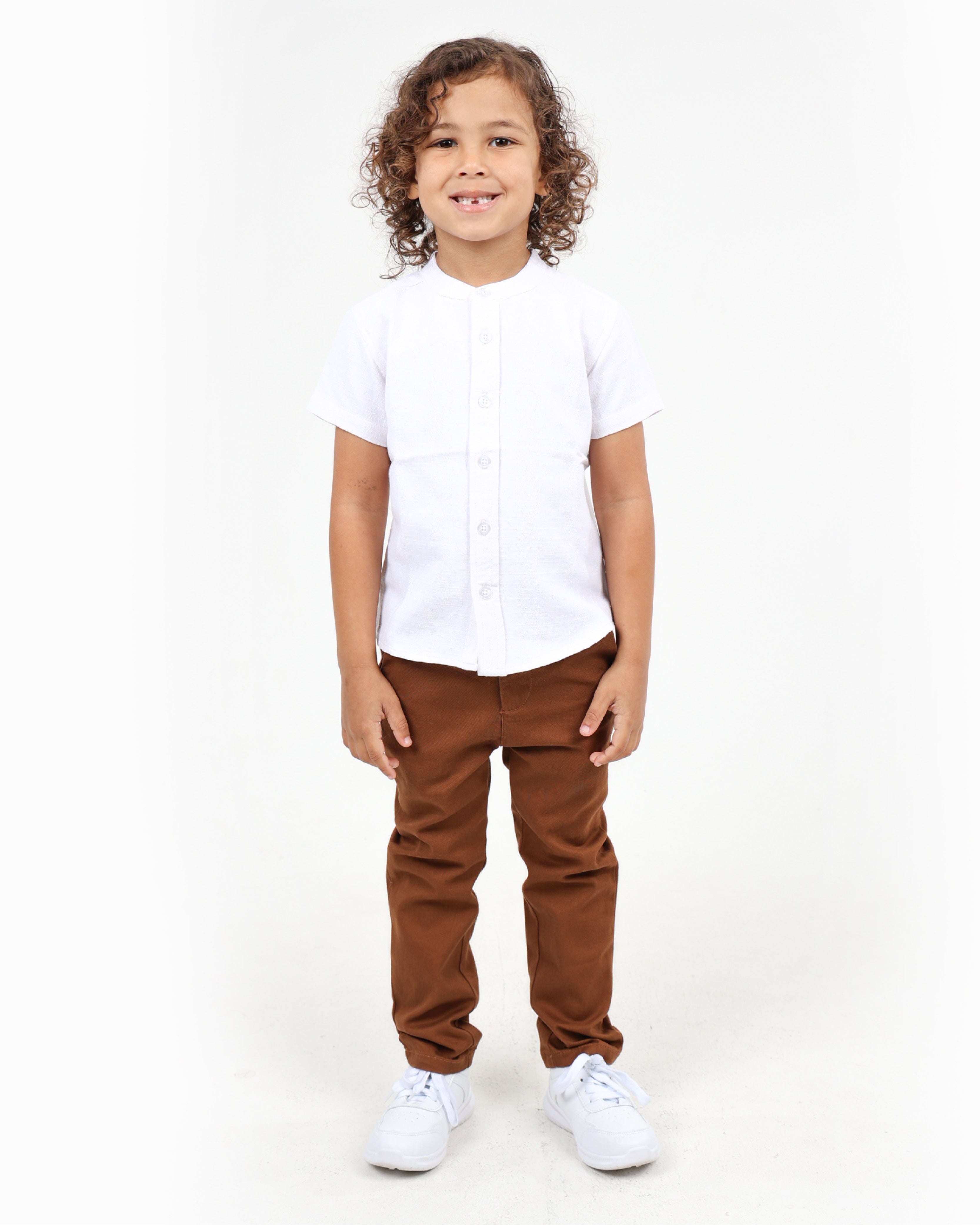 Small Boys Mandarin Collar Shirt