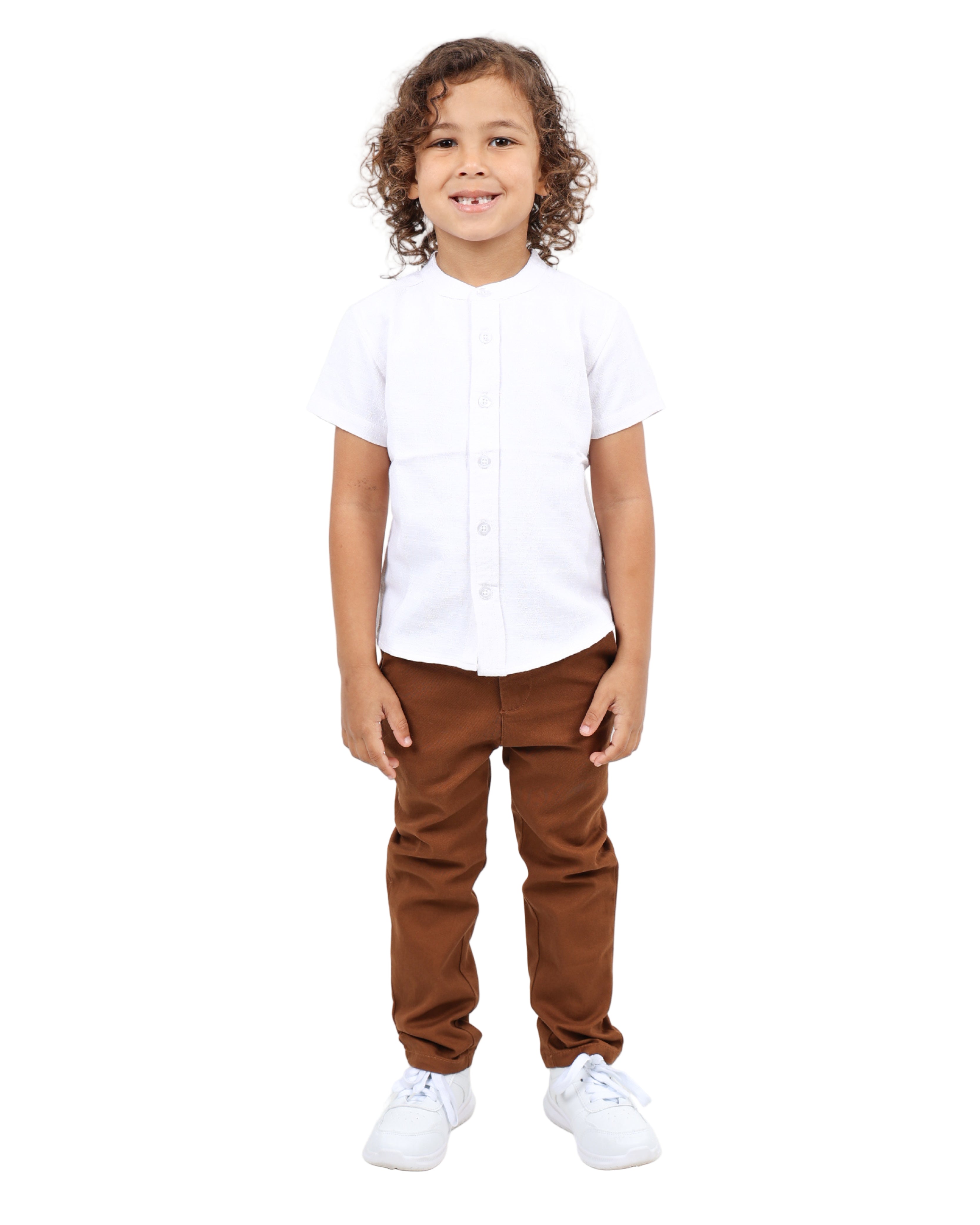 Mandarin Collar Short Sleeve Shirt