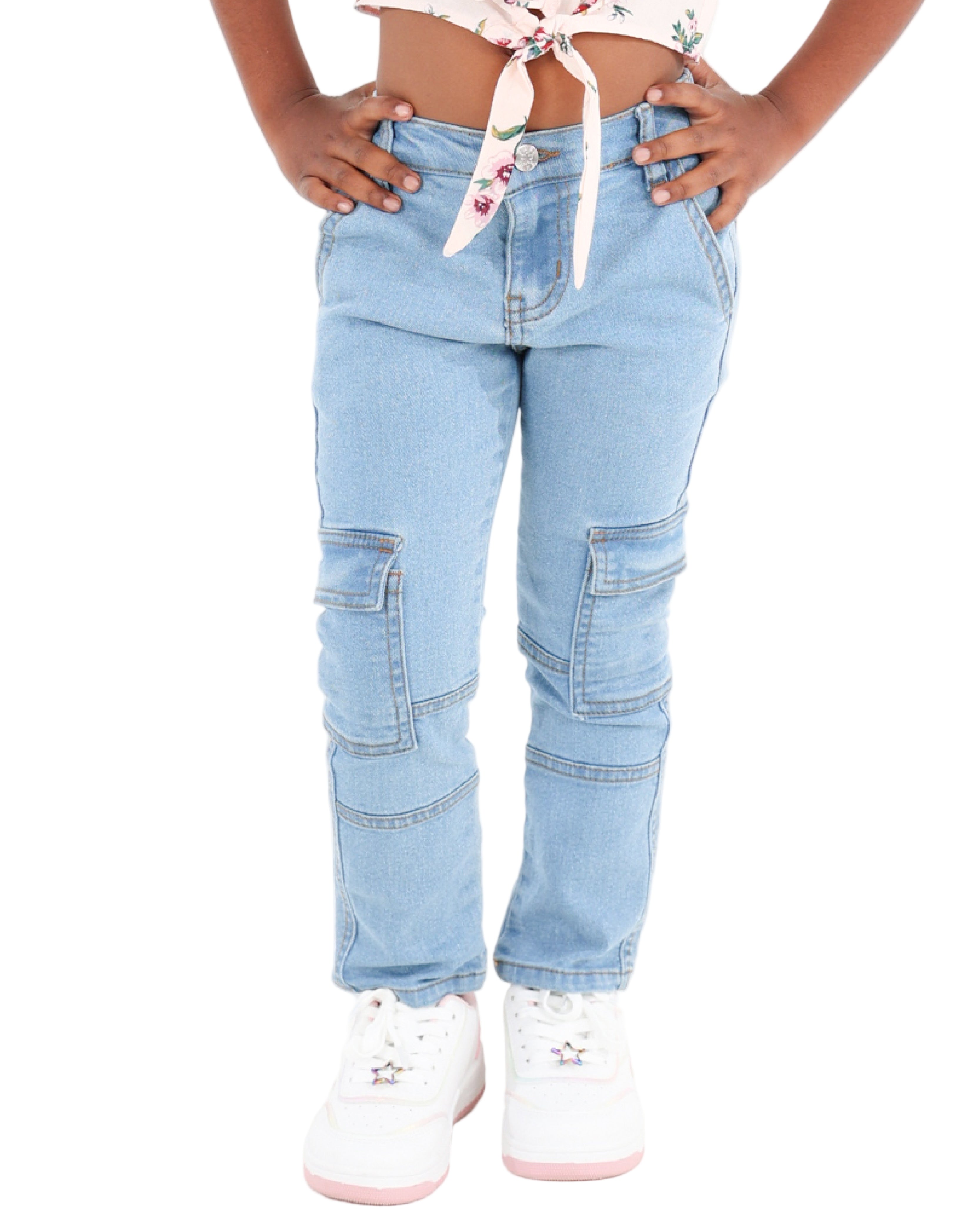 Cargo Pocket Stretch Slim Fit Jeans