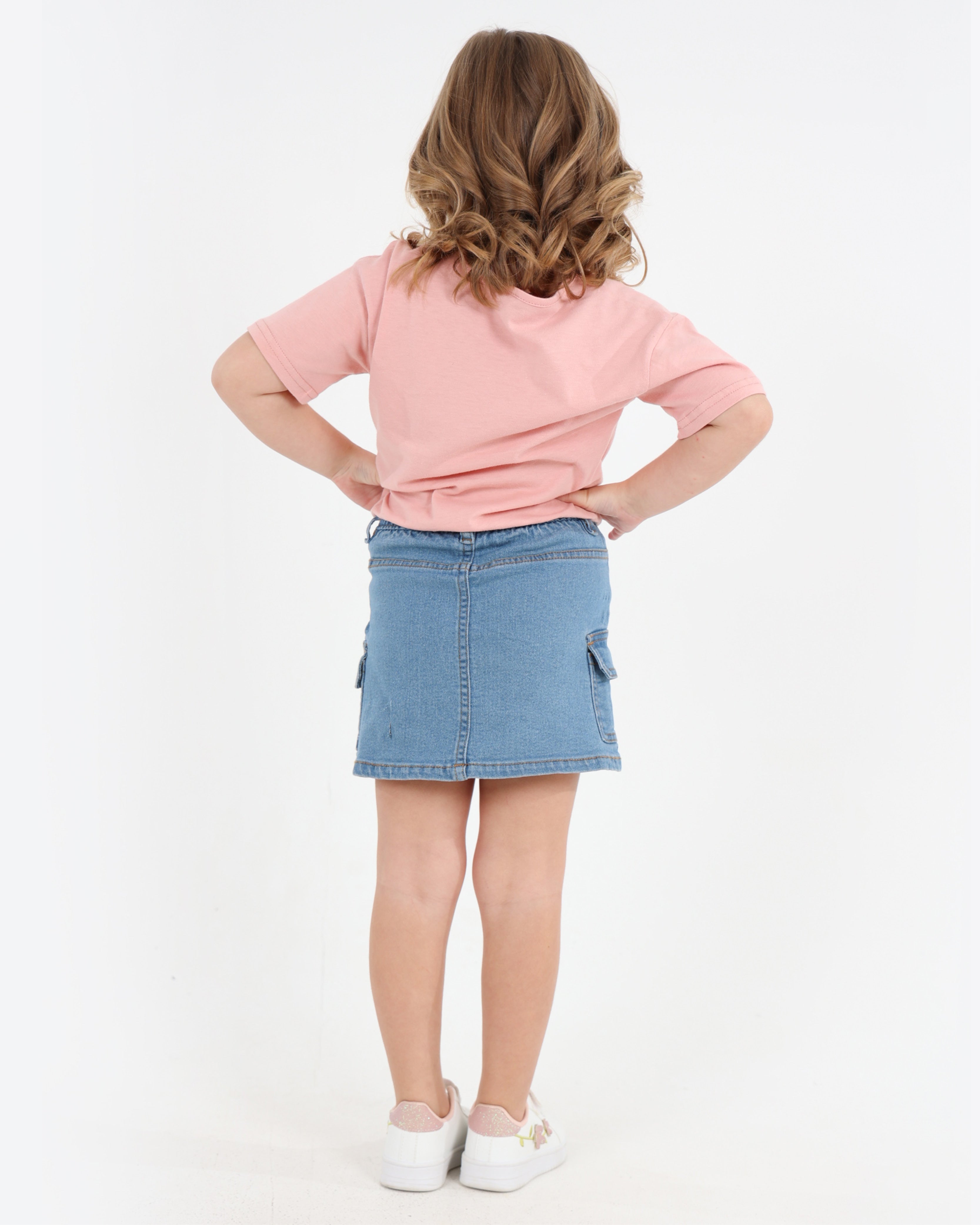 Cargo Denim Stretch Mini Skirt