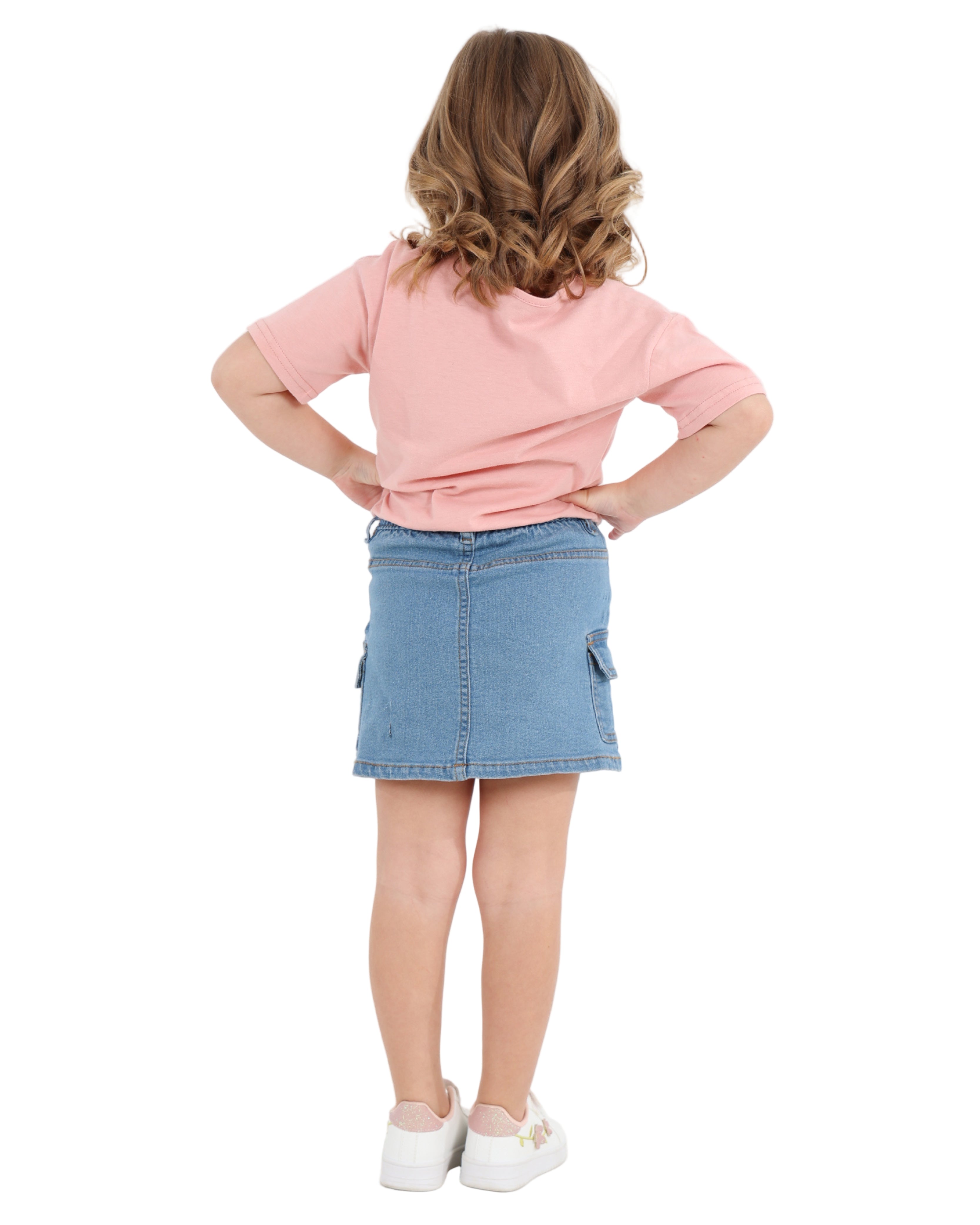 Cargo Denim Stretch Mini Skirt