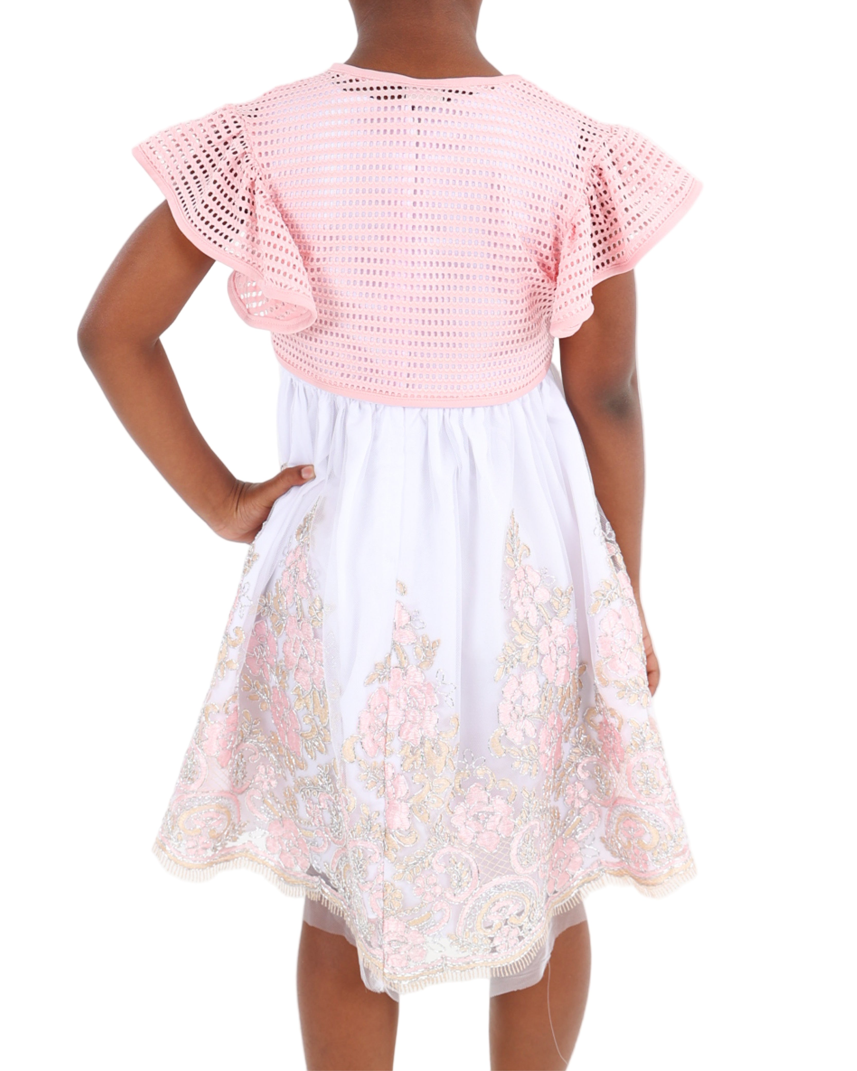 Sleeveless Embroidered Party Dress with Bolero Jacket