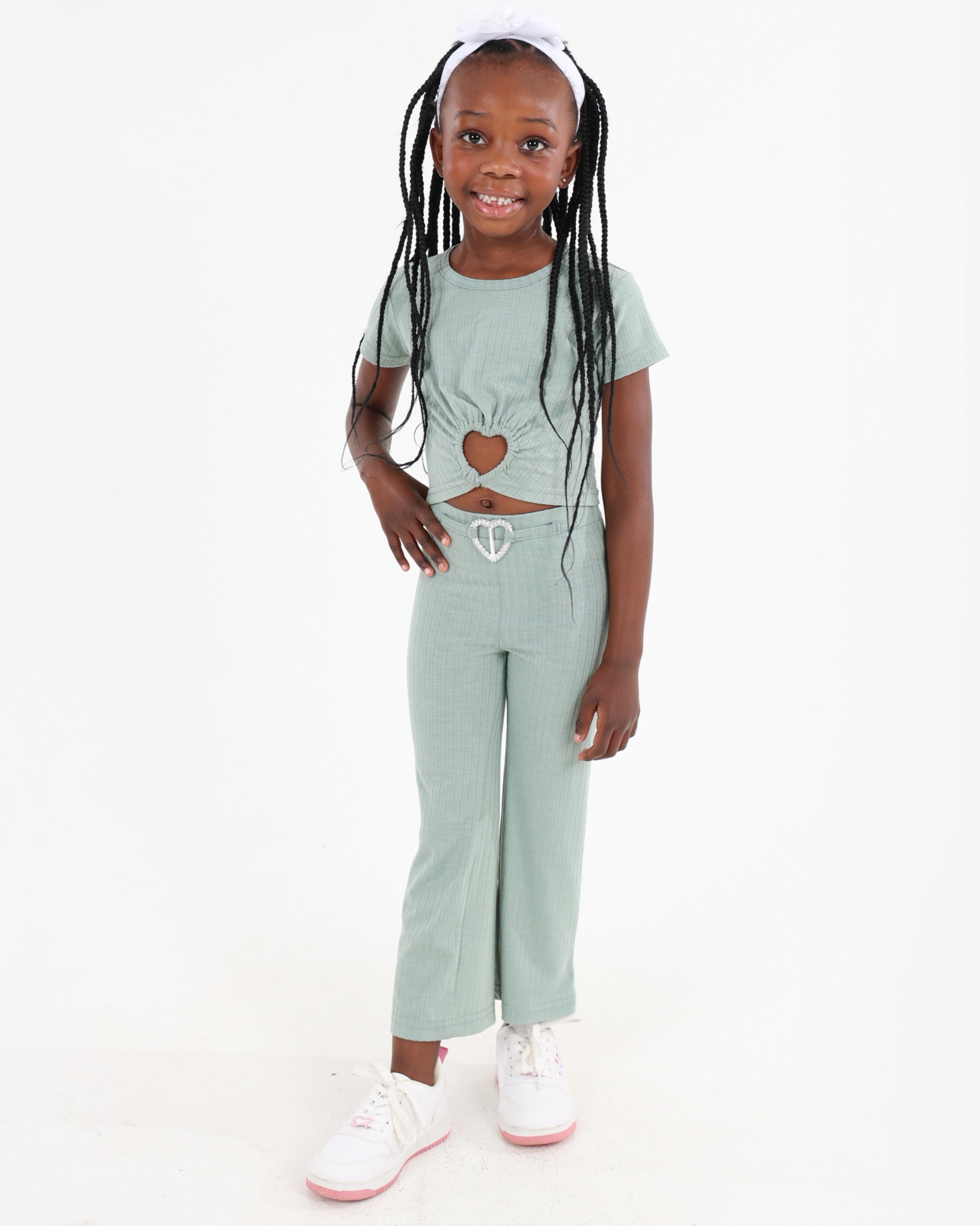 Short Sleeve Ribbed Heart Cut-Out Crop Top
