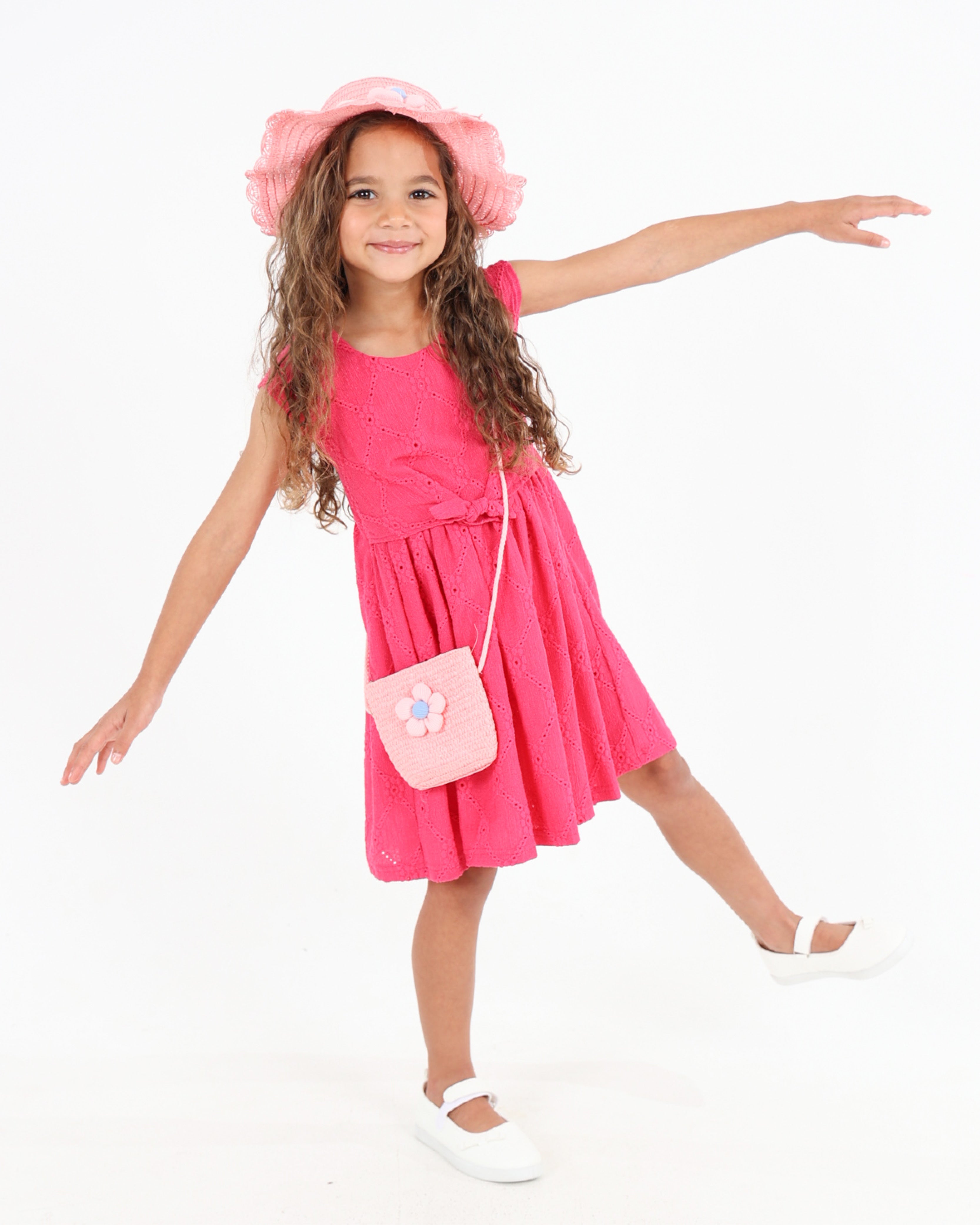 Short Sleeve Textured Knit Dress With A Front Tie