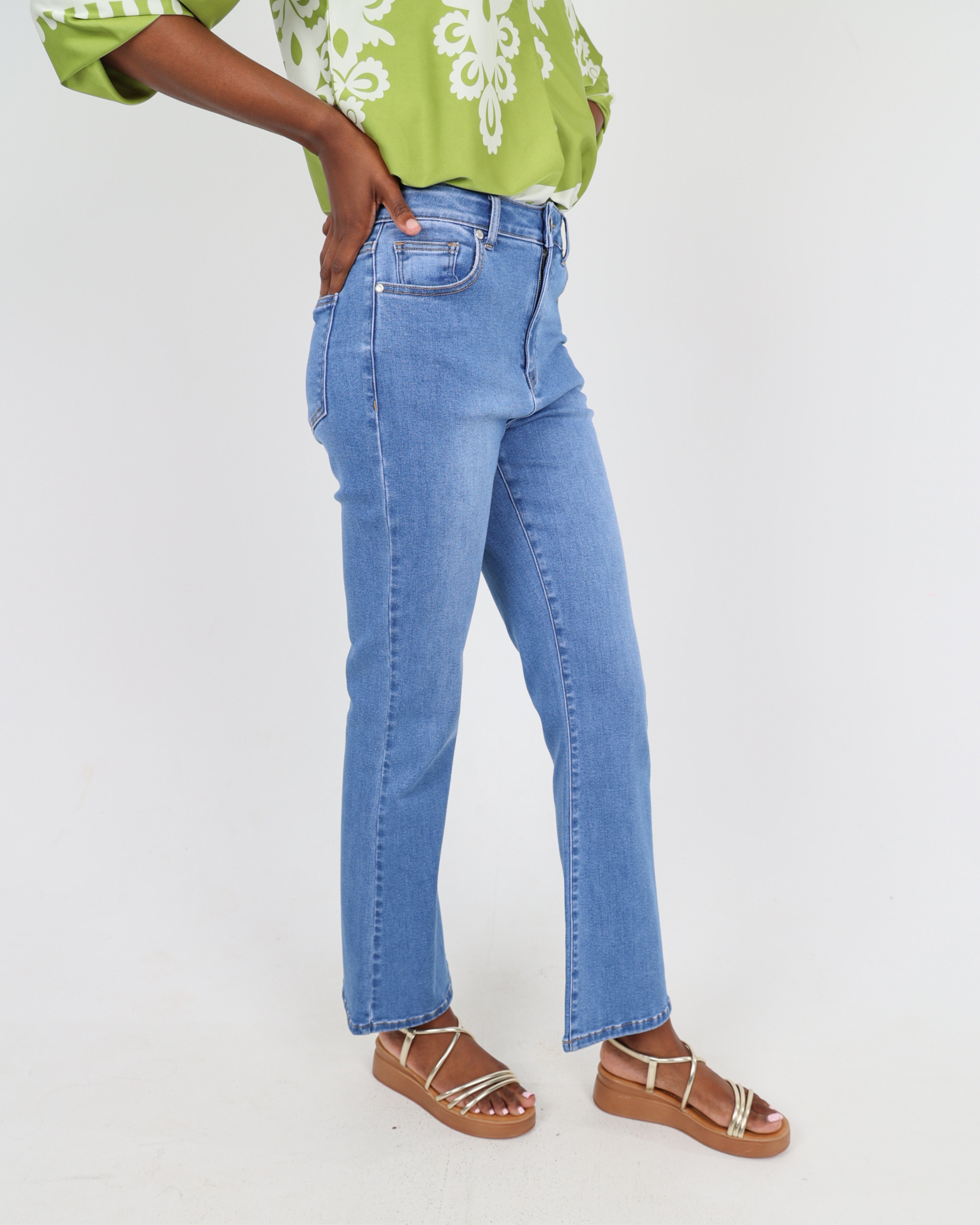 Dark Indigo Flared Denim Jeans