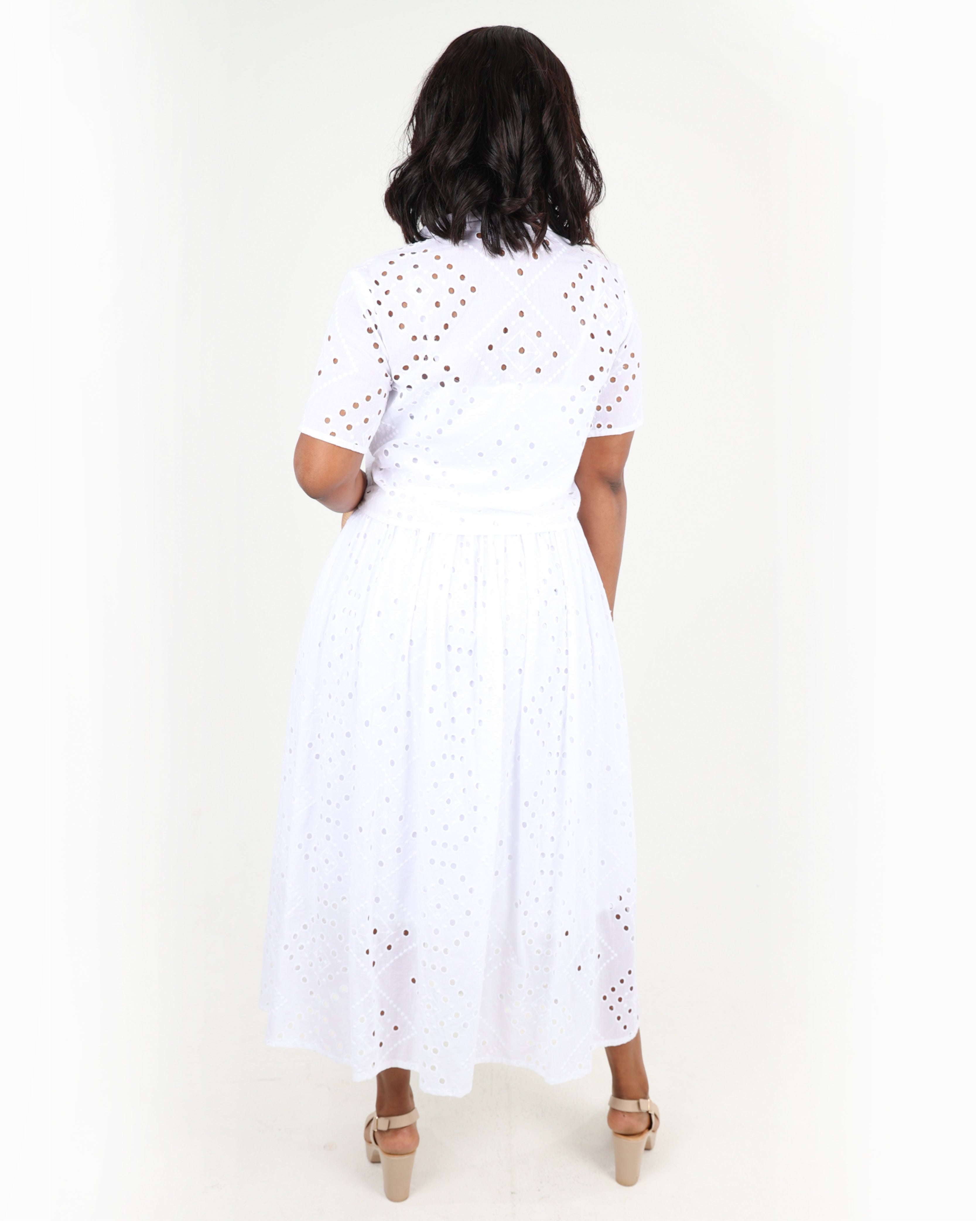 Flared Anglaise Maxi Skirt