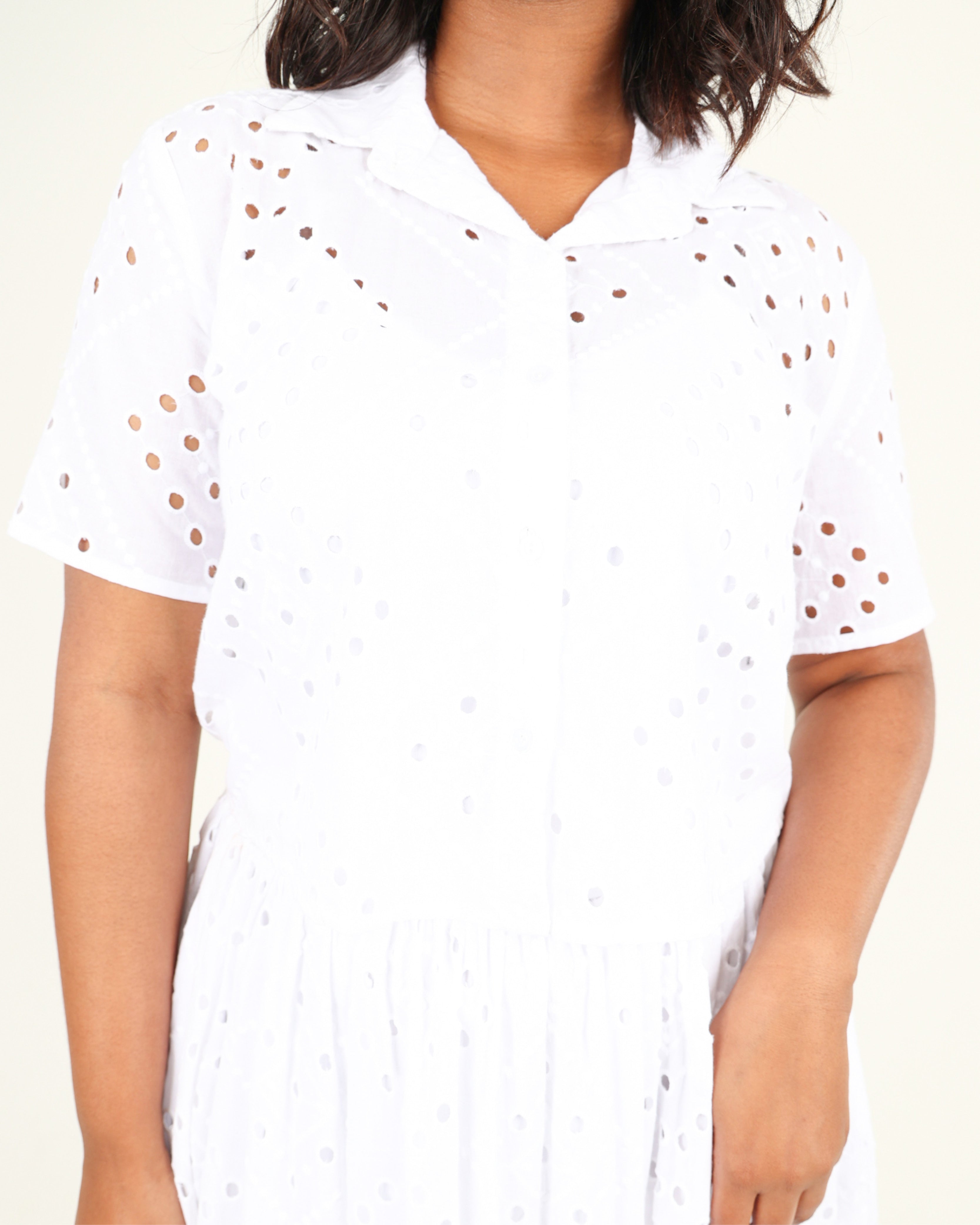 Short Sleeve Anglaise Blouse
