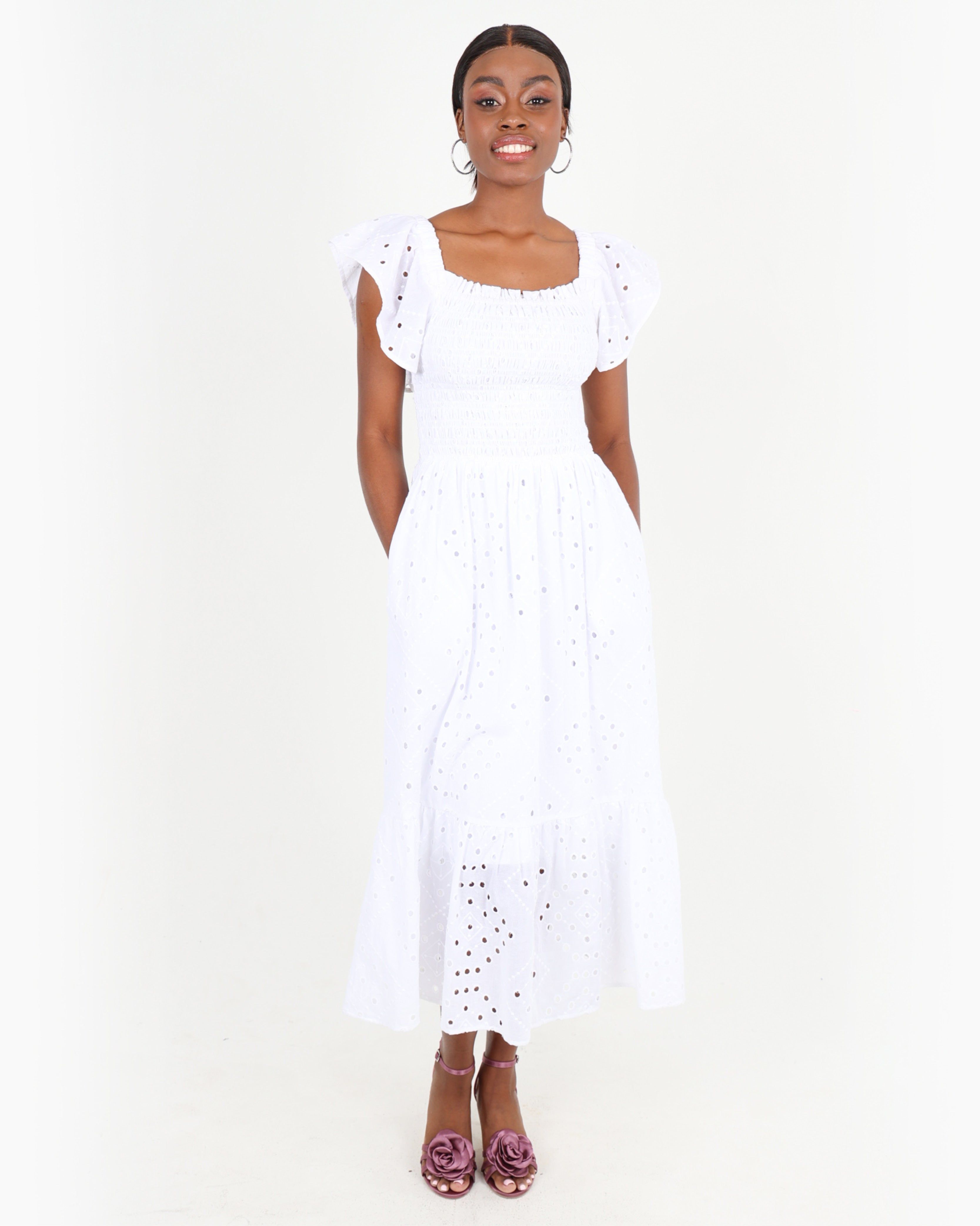 Strappy Anglaise Maxi Dress