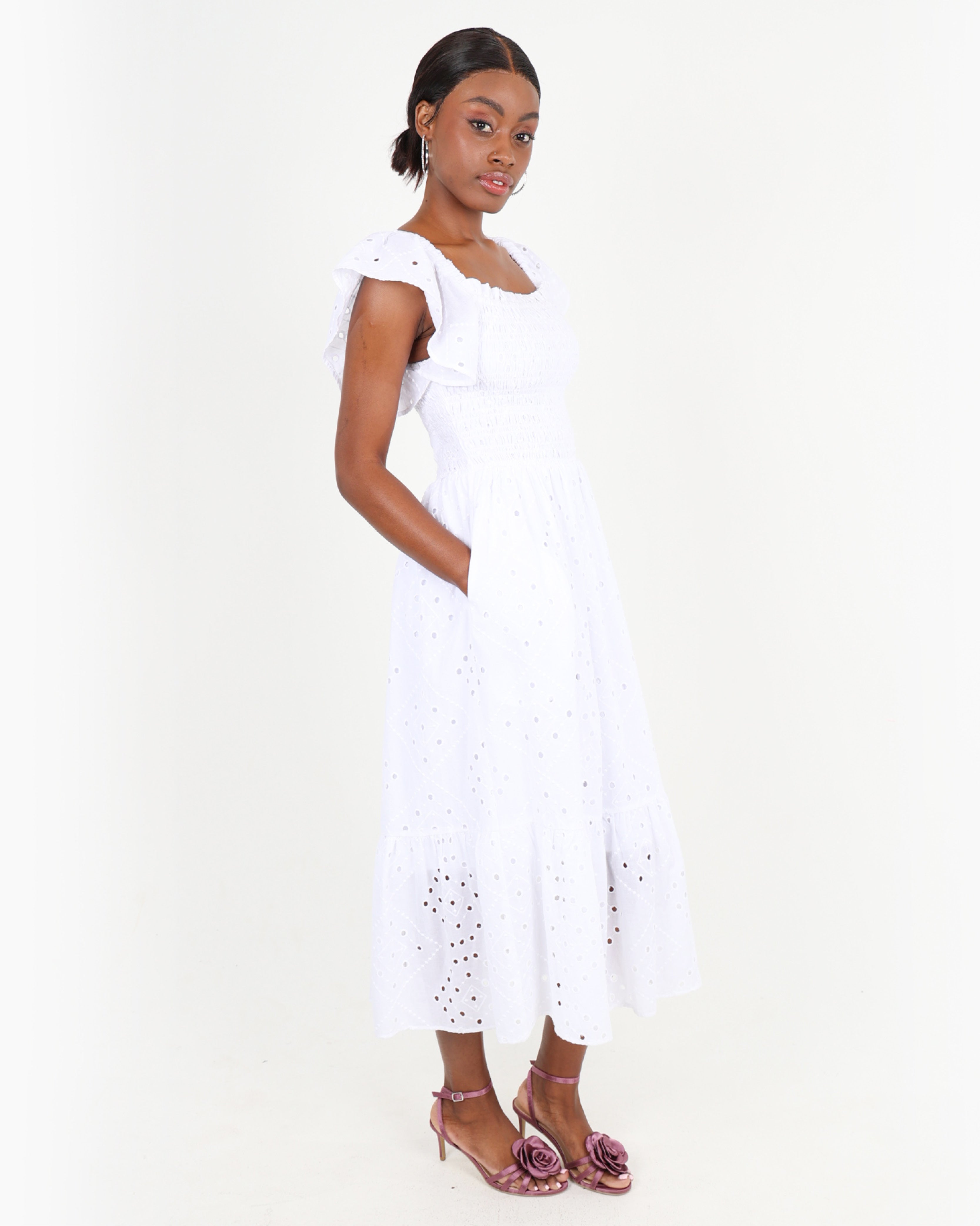 Strappy Anglaise Maxi Dress