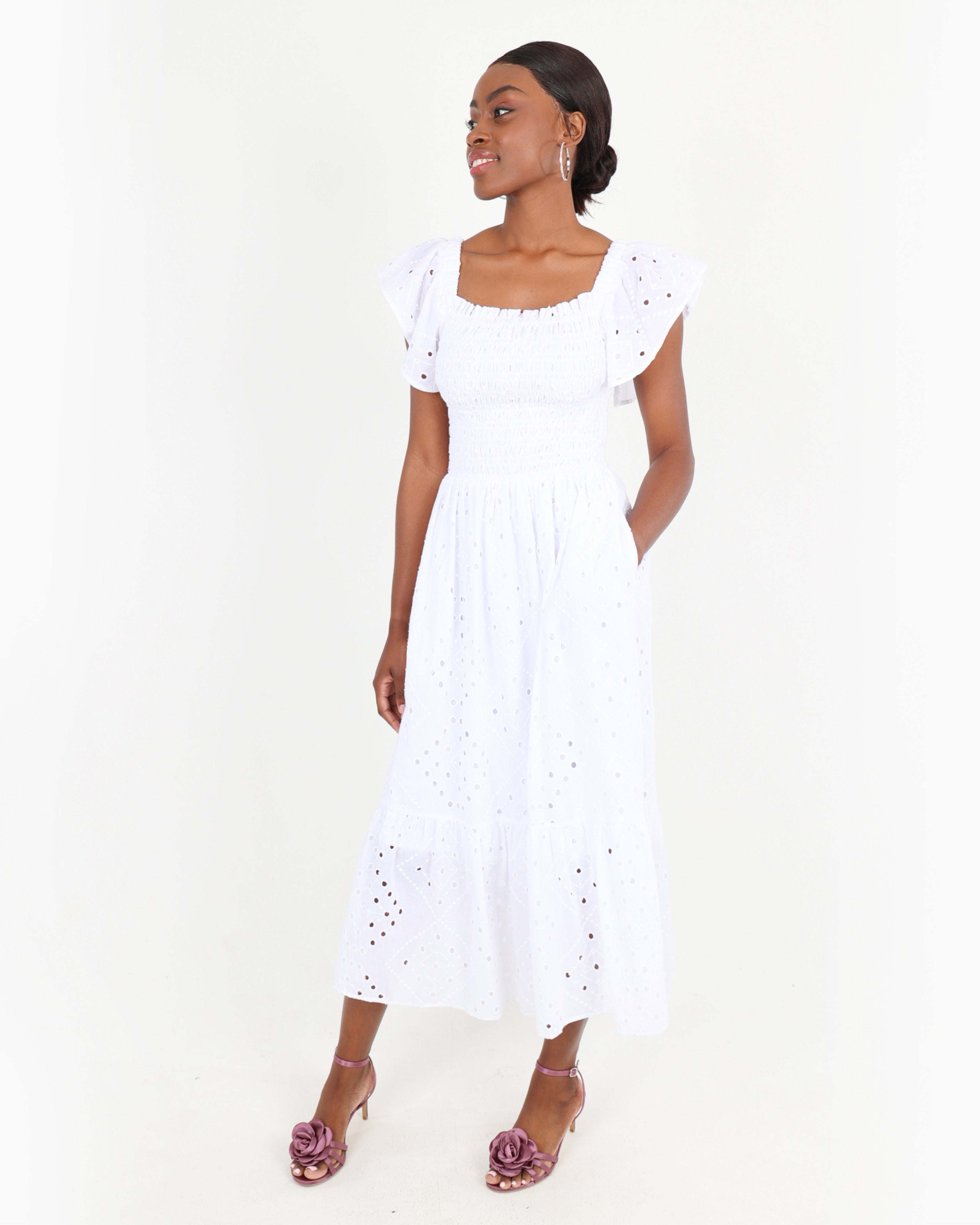 Strappy Anglaise Maxi Dress