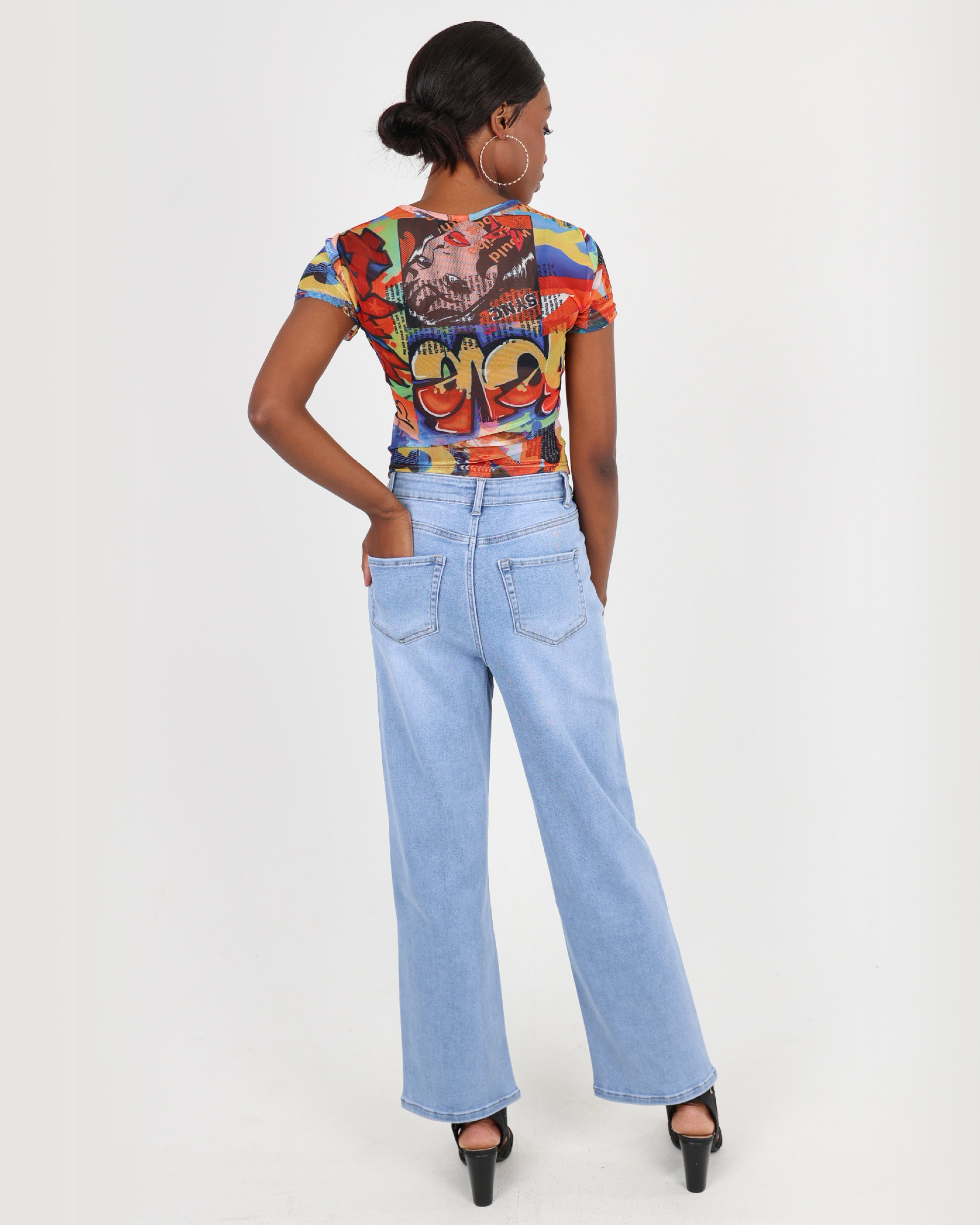 Light Indigo Flared Denim Jeans