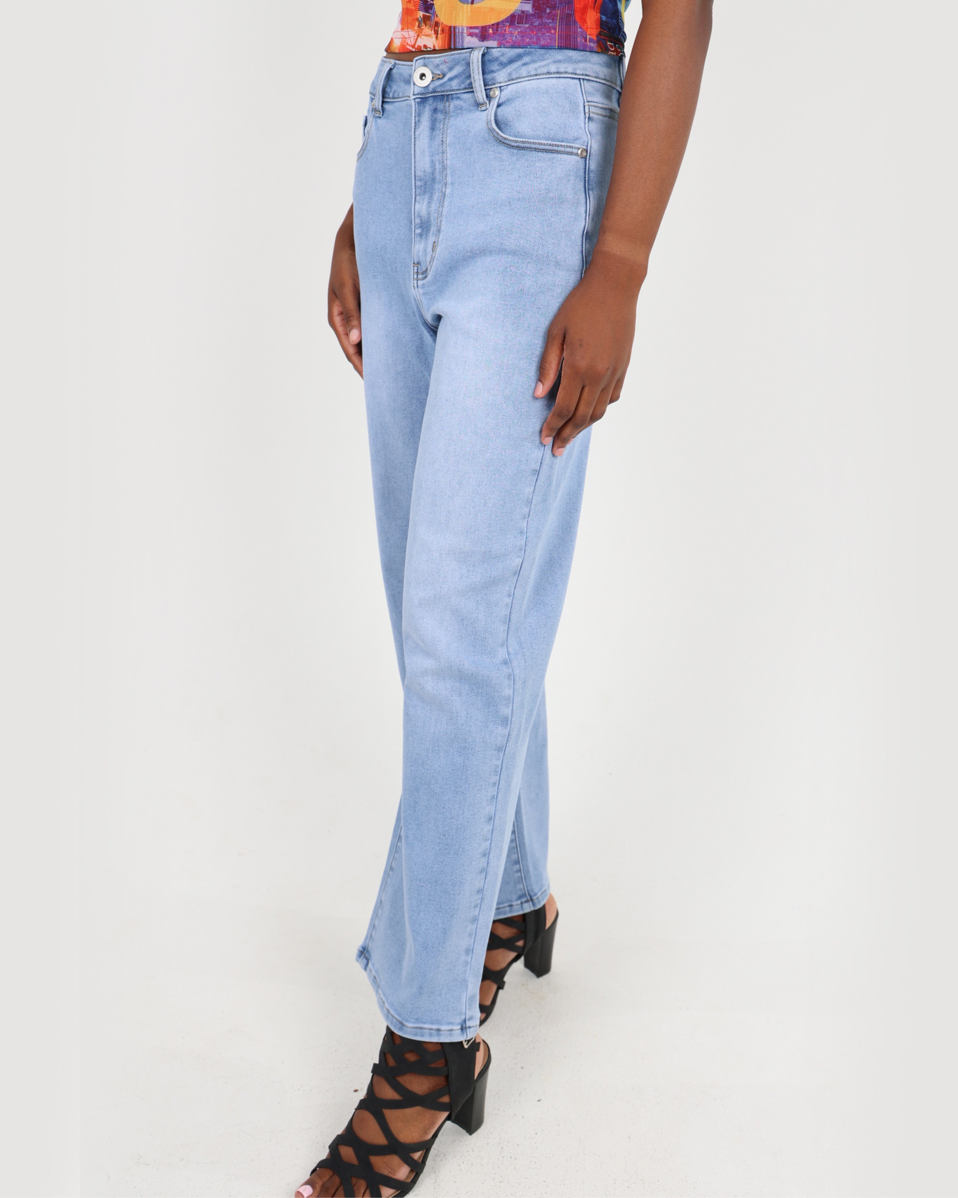 Light Indigo Flared Denim Jeans