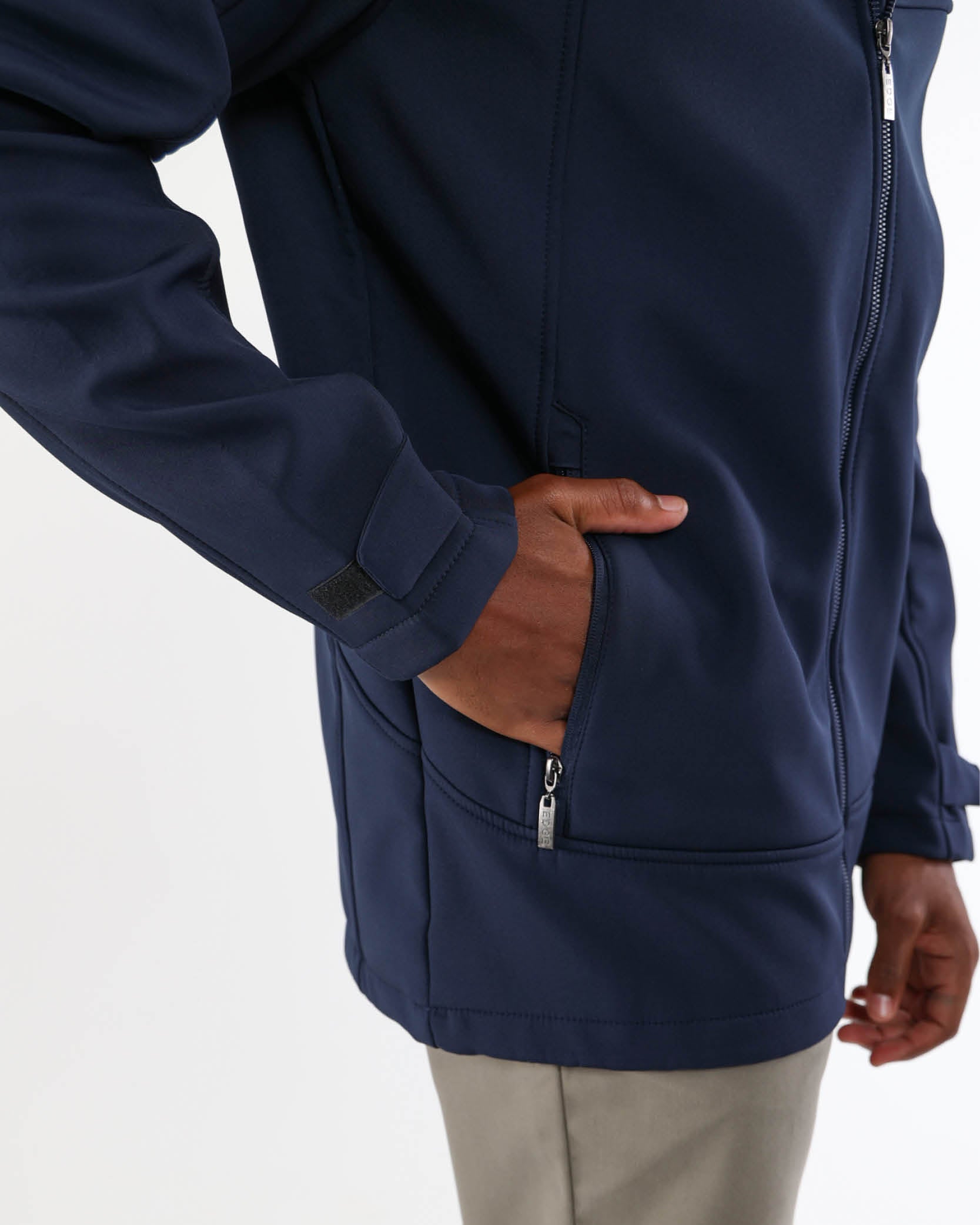 Navy Soft Shell Hooded Jacket