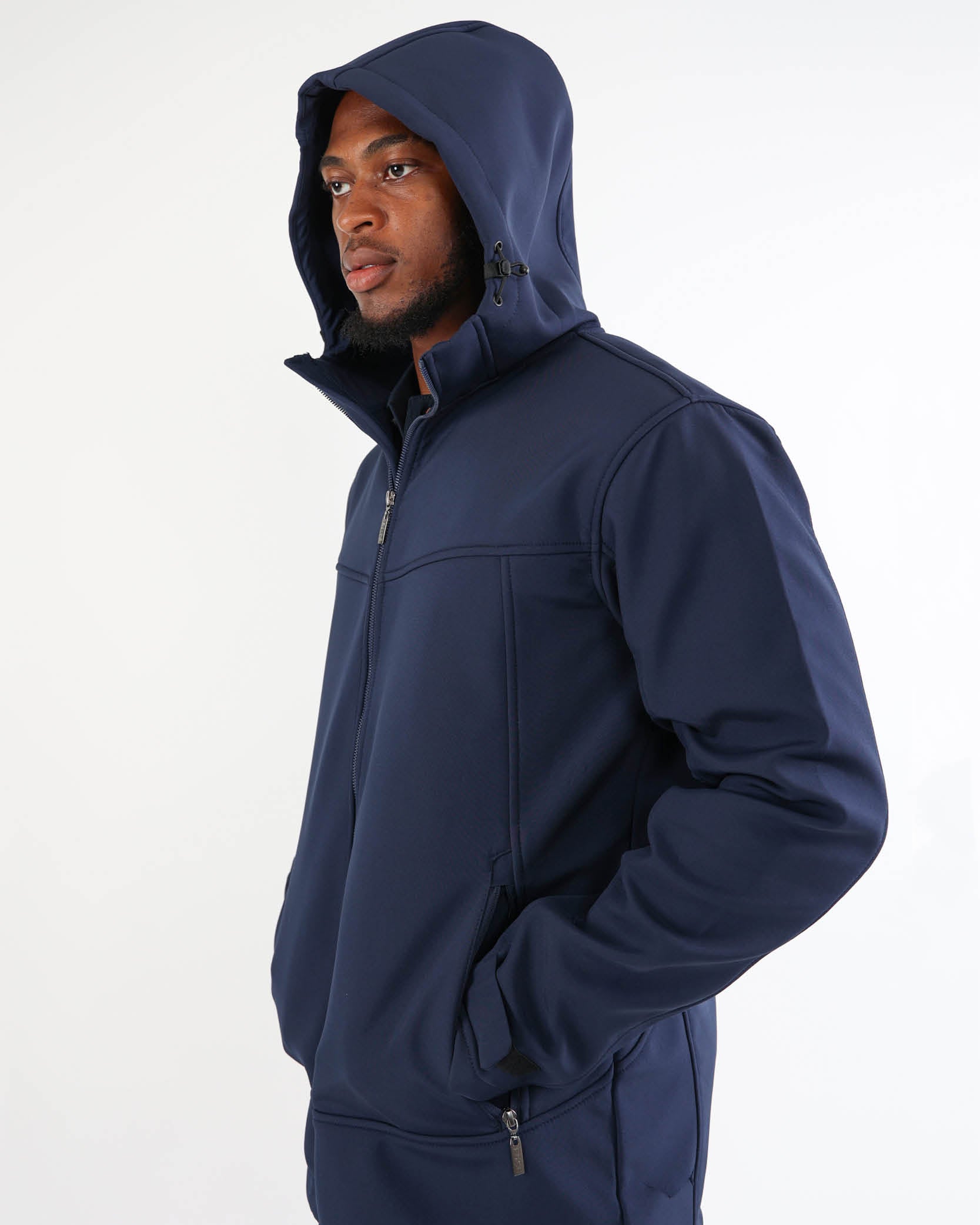 Navy Soft Shell Hooded Jacket
