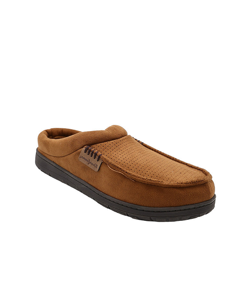 Perforated Tan Mock Suede Slip-On Moccasins