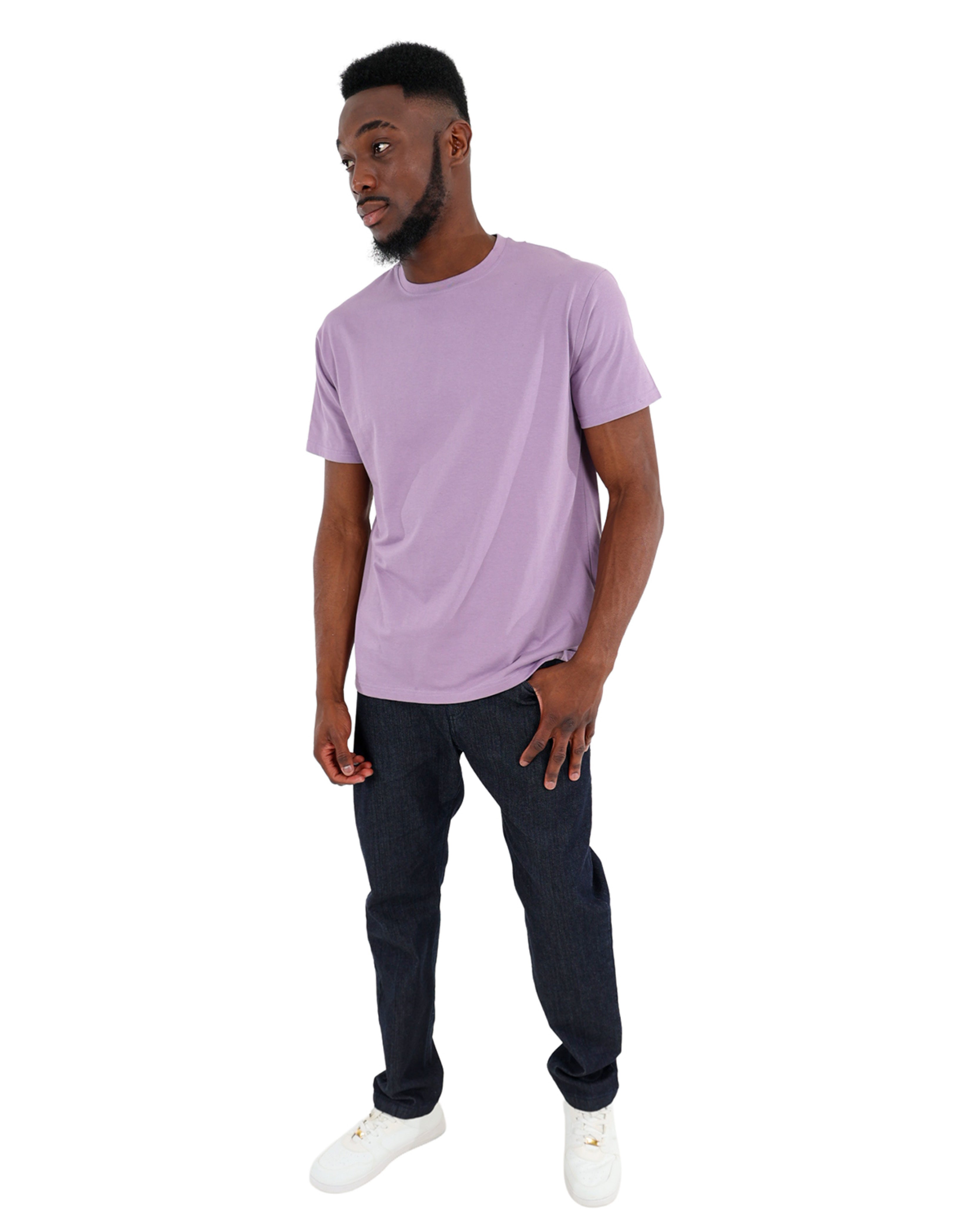 Short Sleeve Lilac Cotton T-Shirt