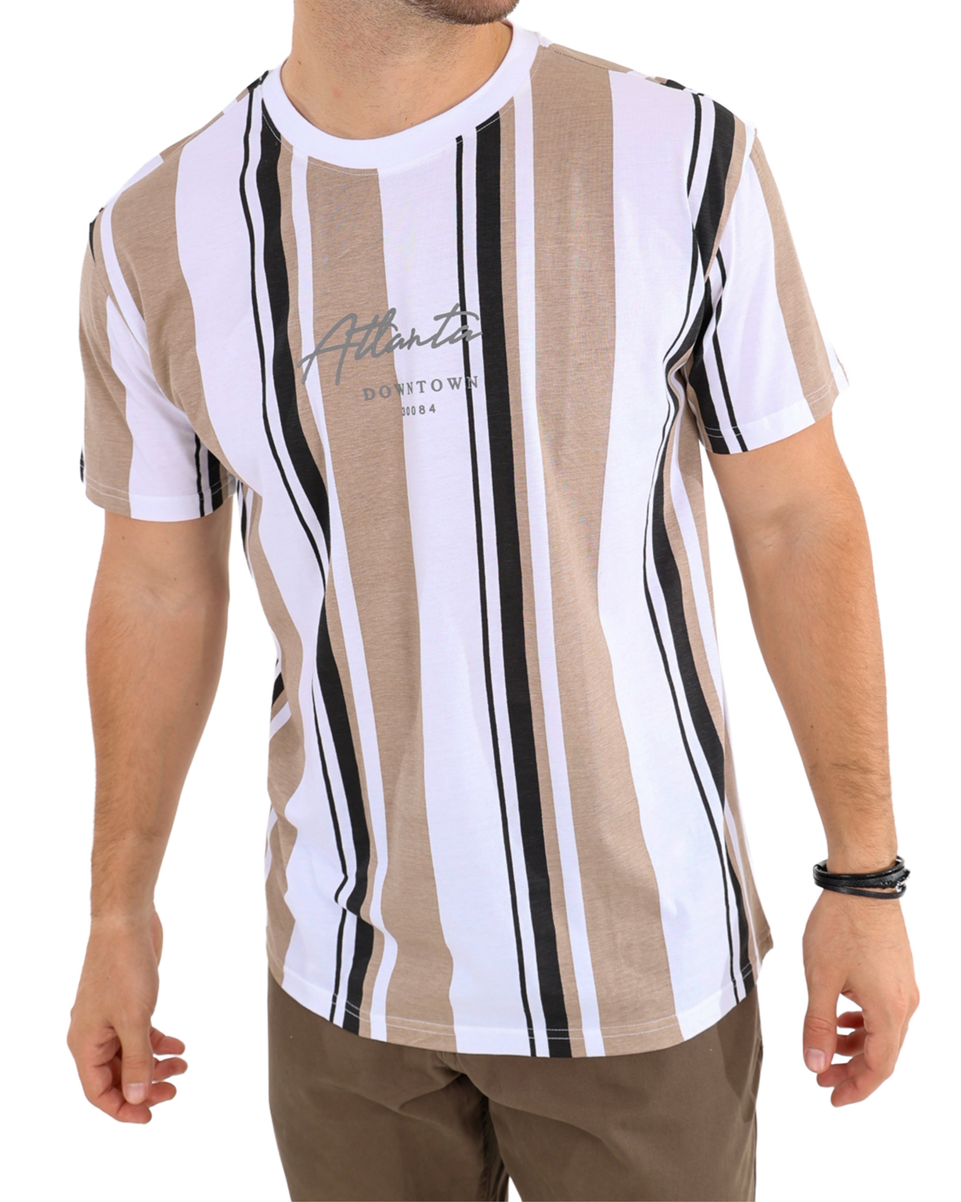 Short Sleeve Vertical Stripe T-Shirt
