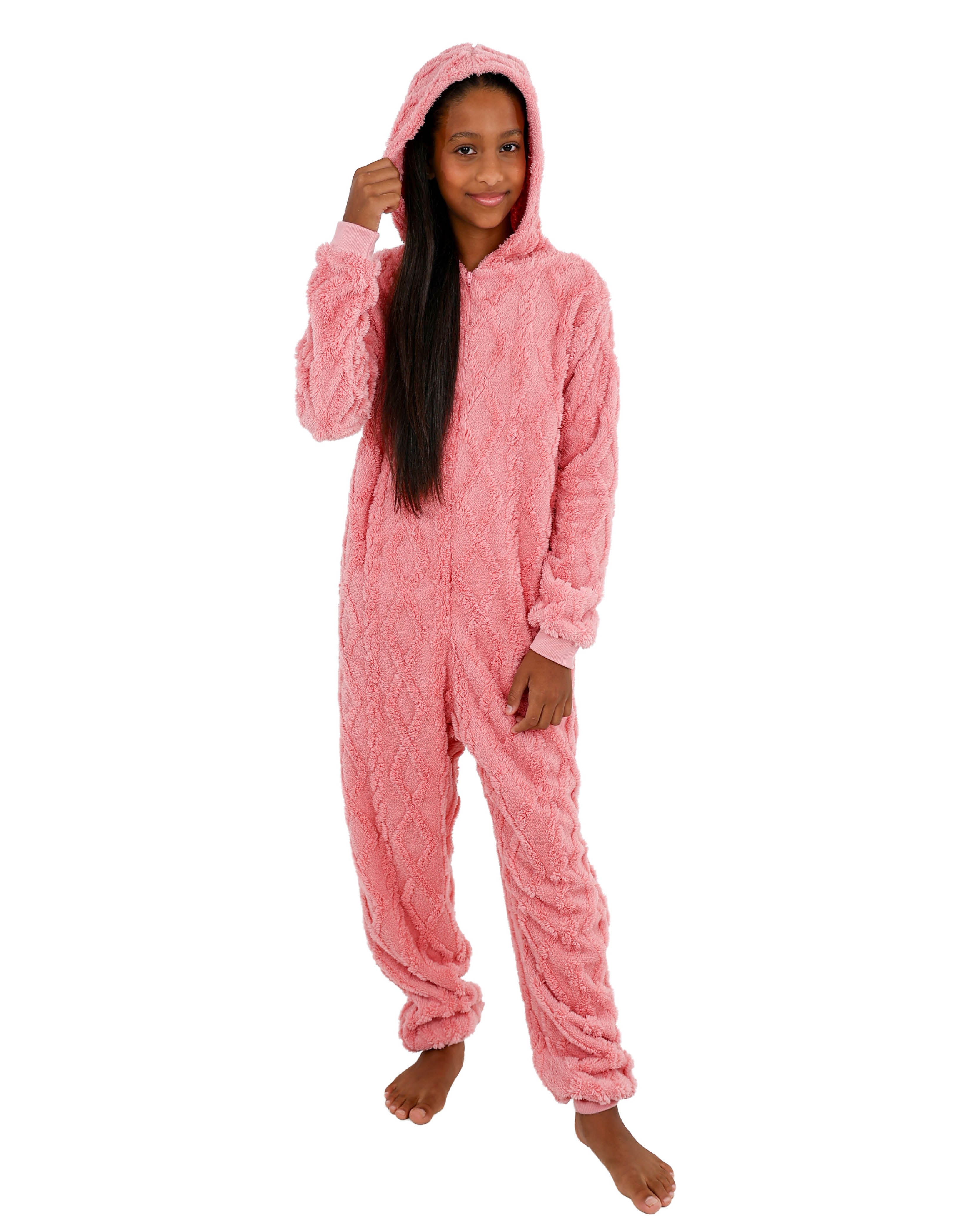 Pink Pattern Hooded Onesie