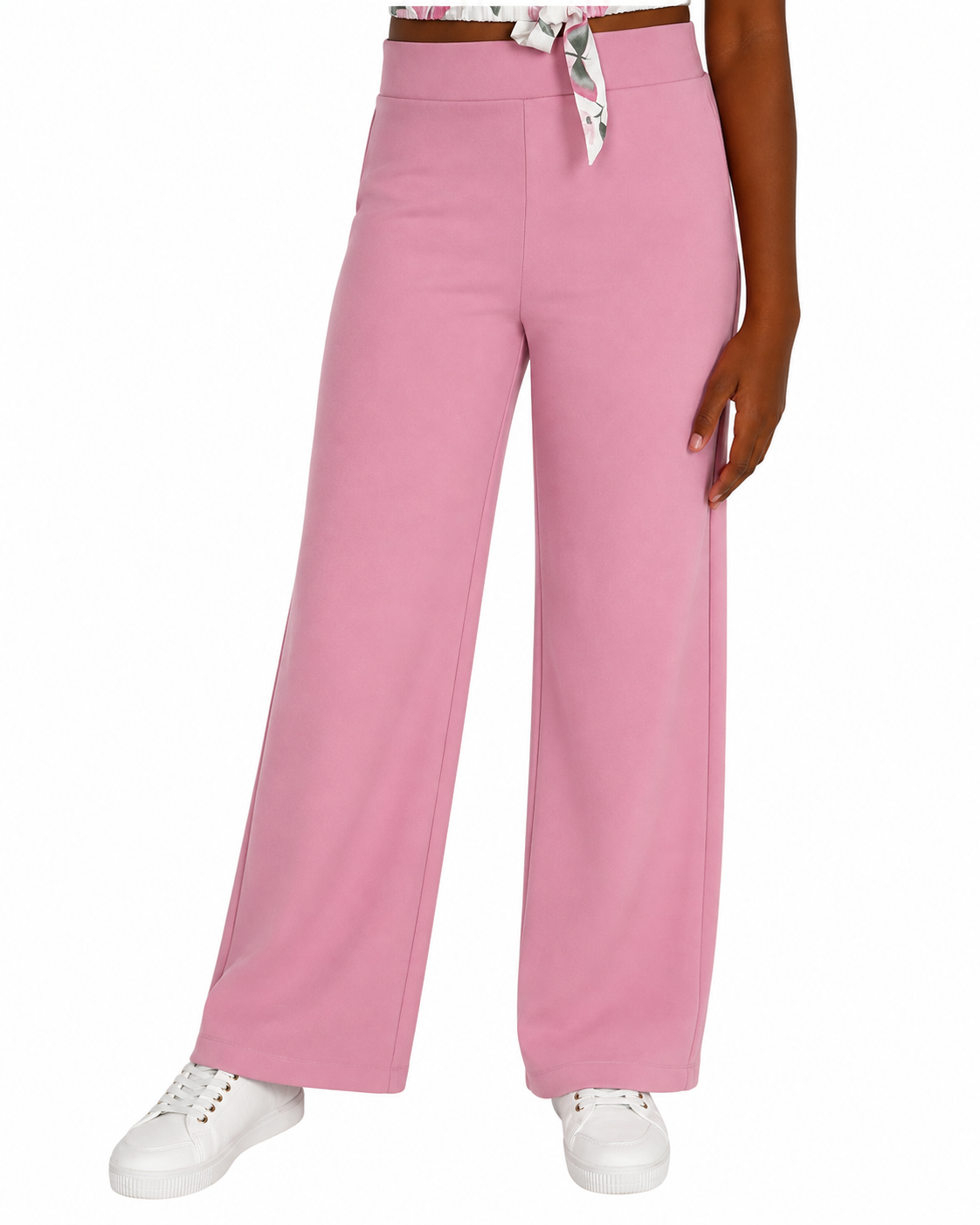 Pink Flared Leg High Waisted Pants