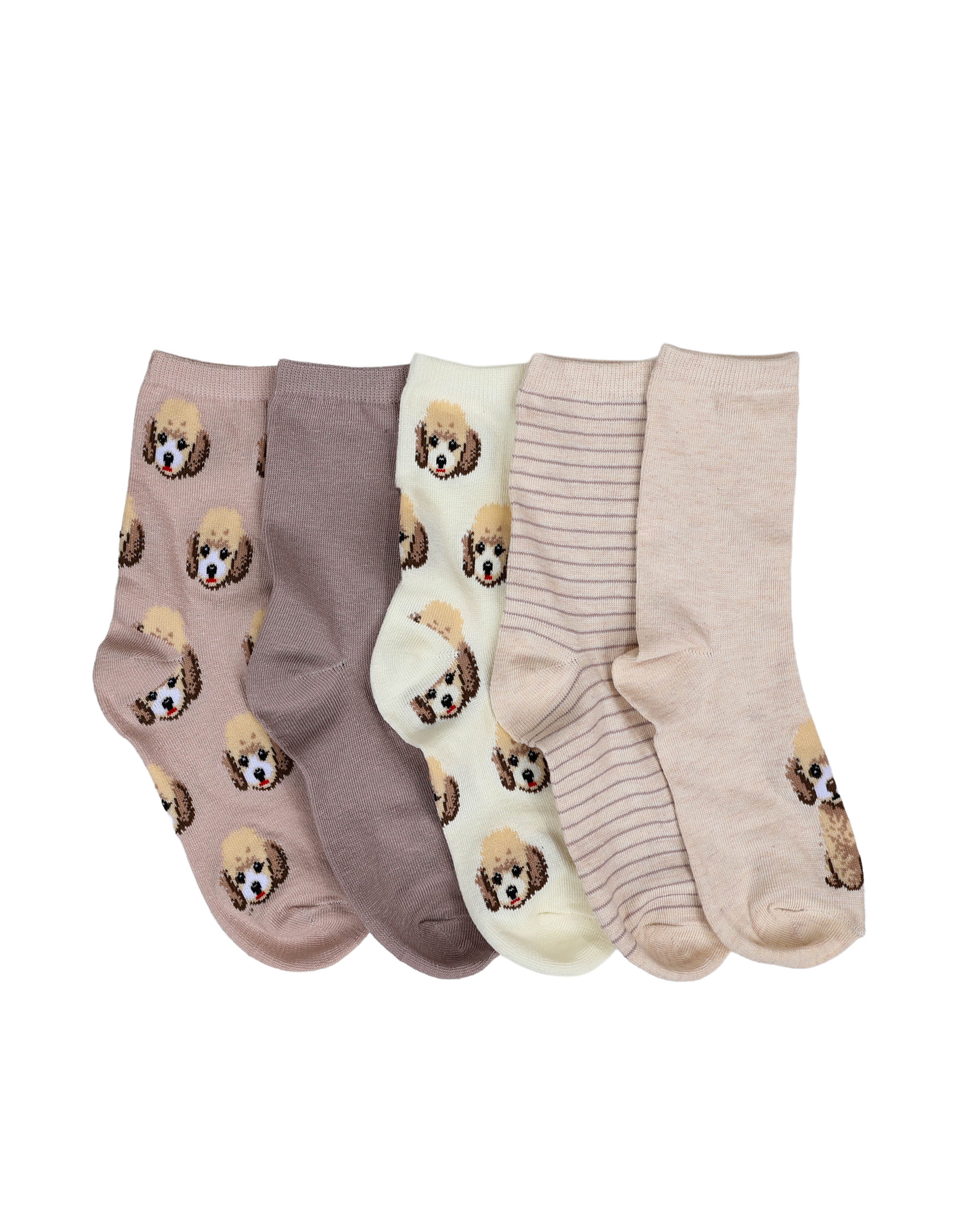 5 Pack Doggy Natural Socks