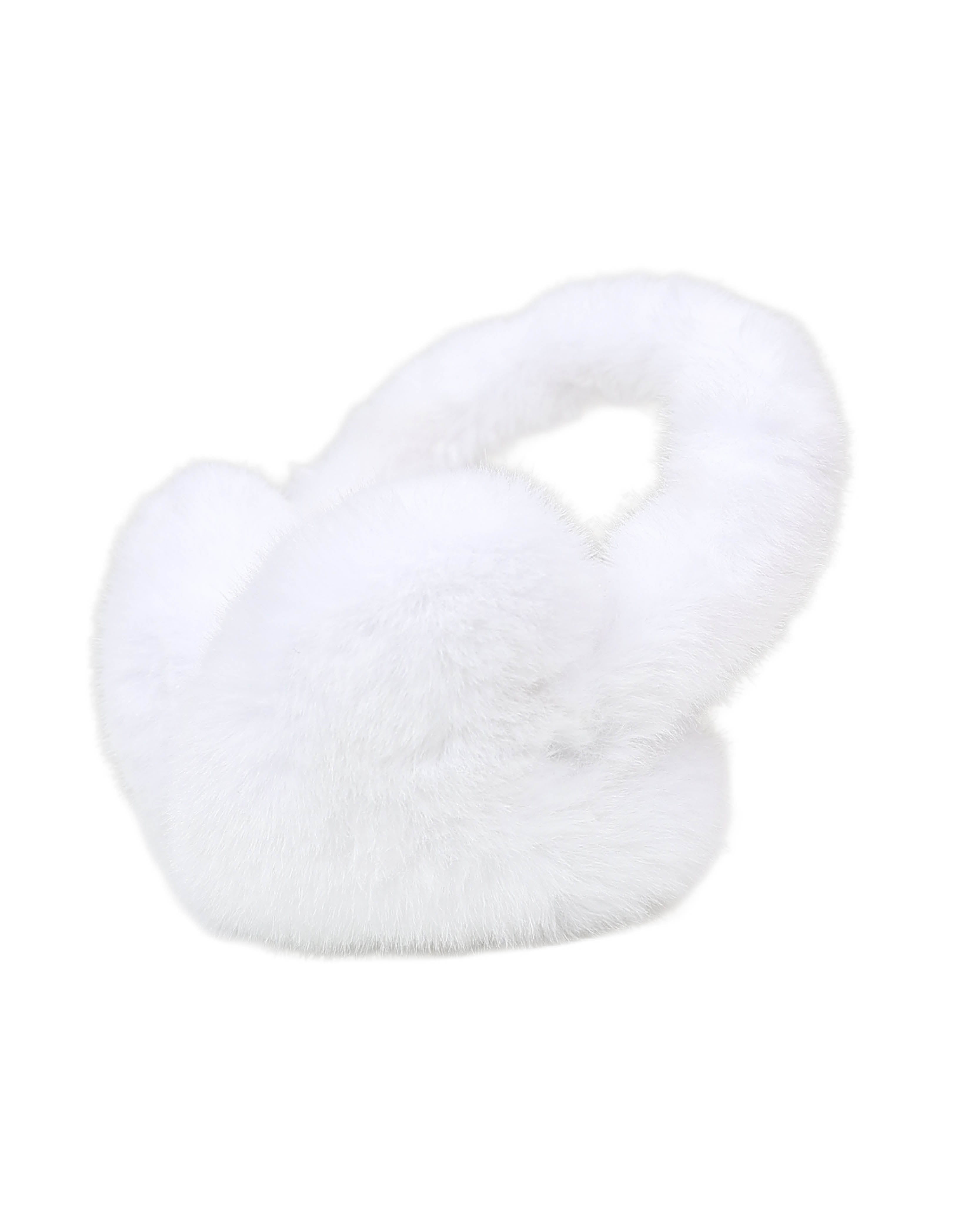White Plush Heart Shaped Earmuffs