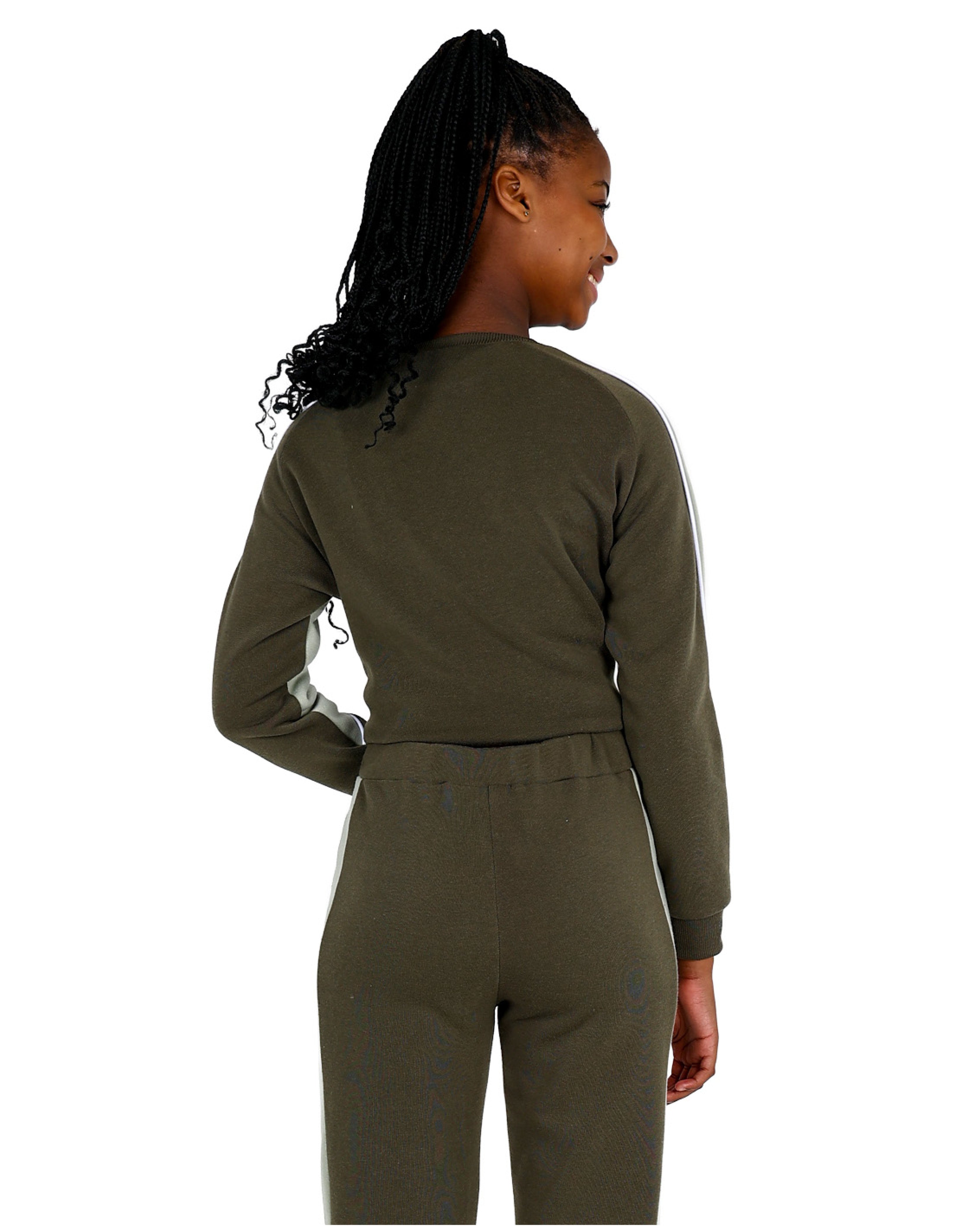 Sports League Olive Colour Block Tracksuit