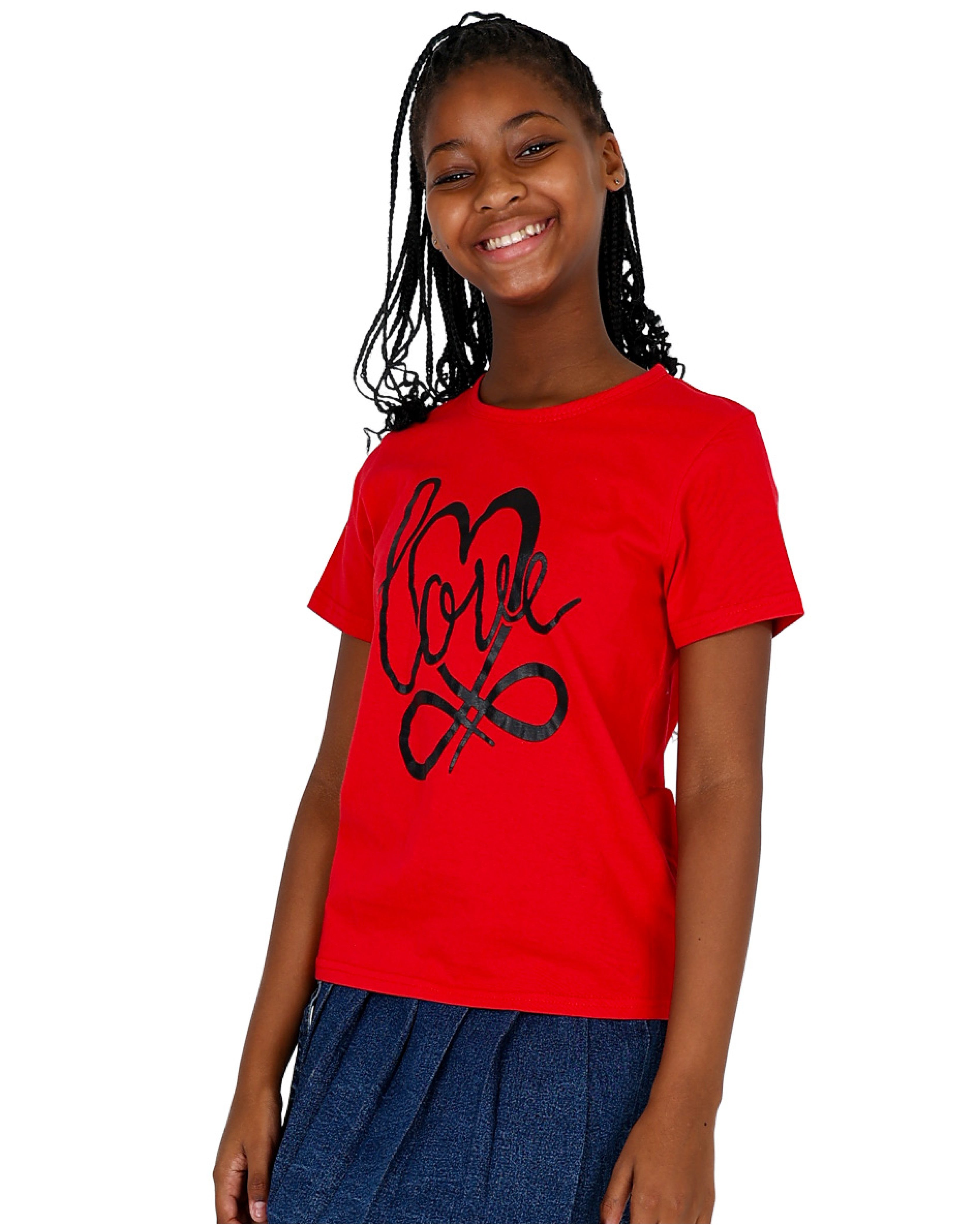Short Sleeve Red Love Heart T-Shirt