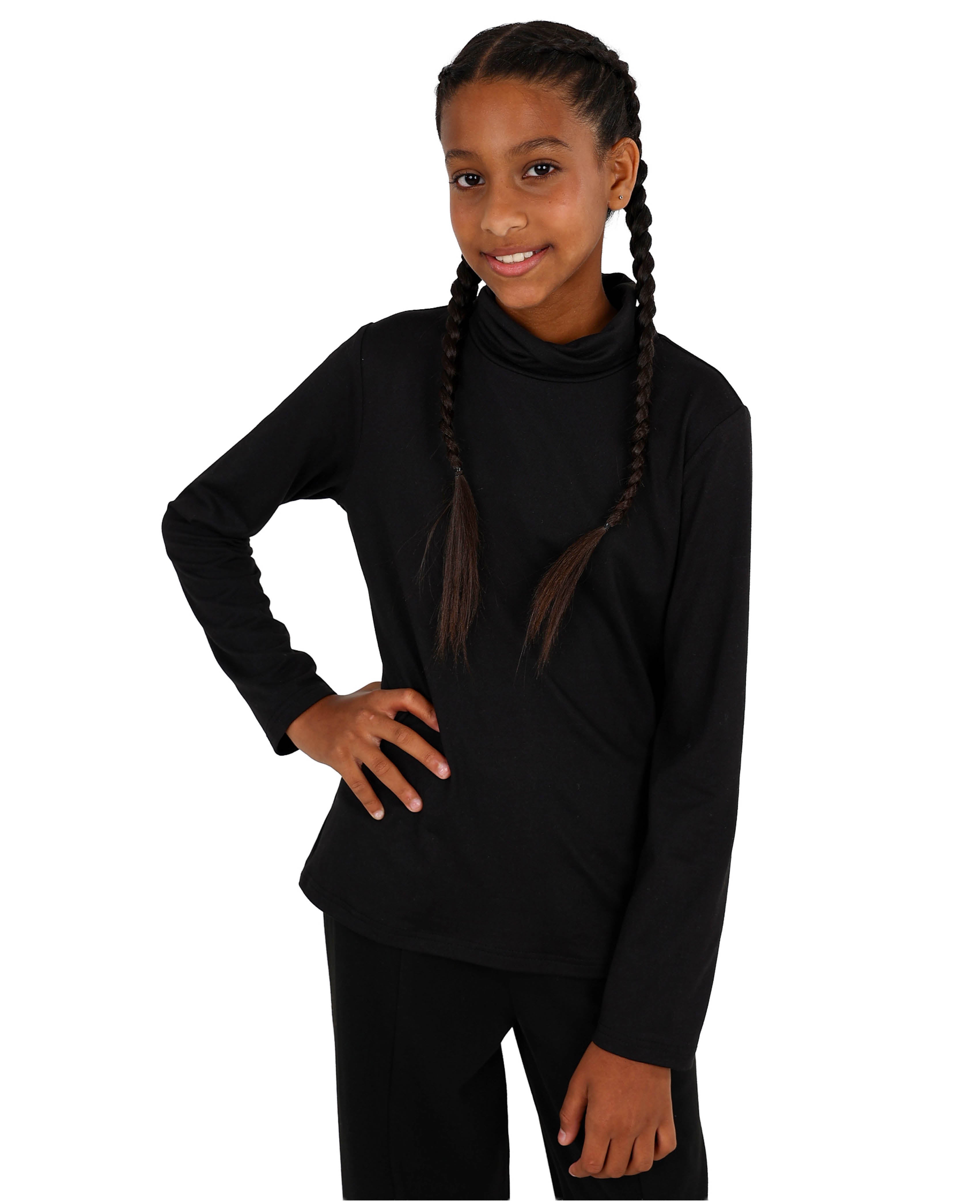 Black Long Sleeve Polo Neck