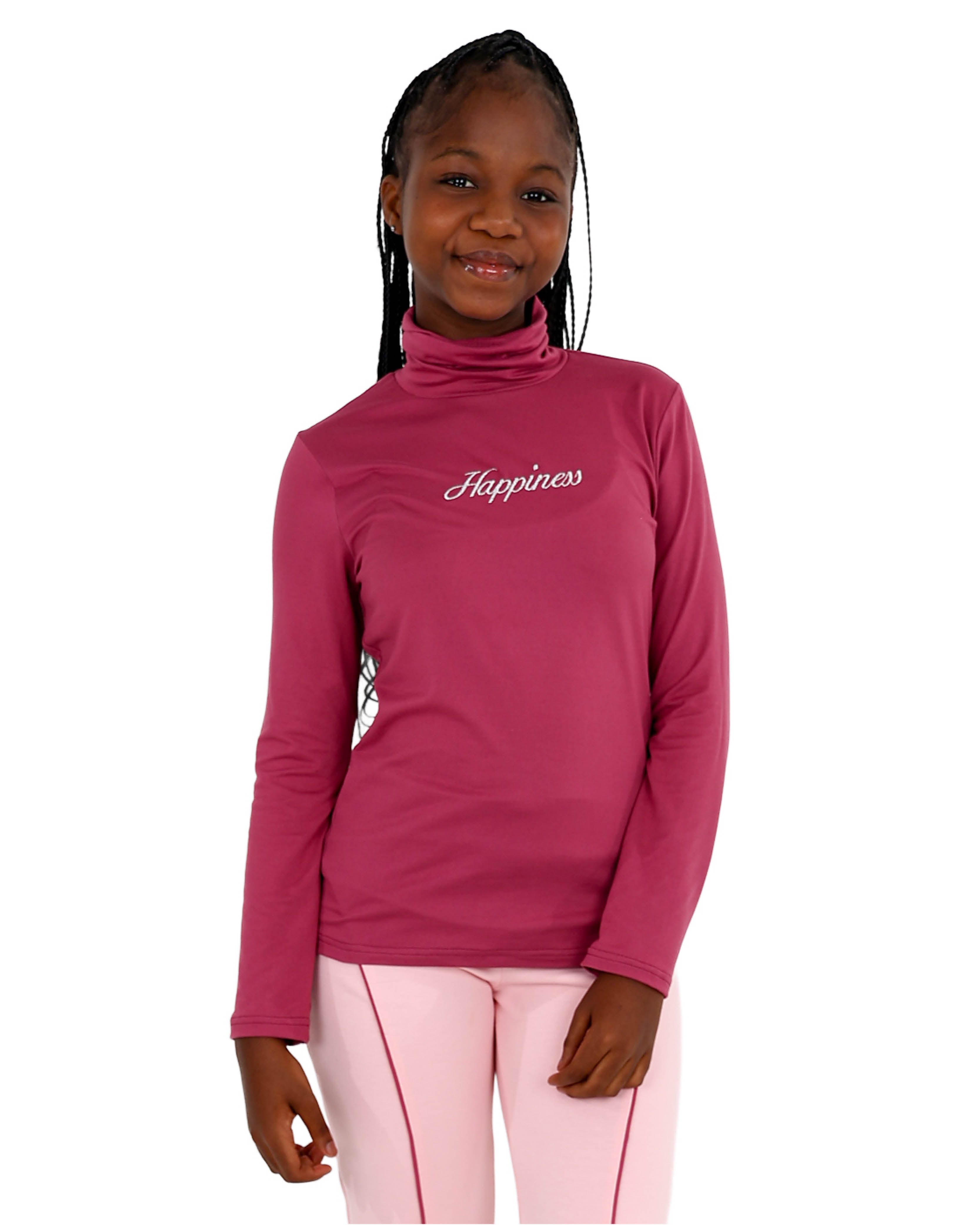 2 Pack Butterfly/Happiness Graphic Print Polo Necks