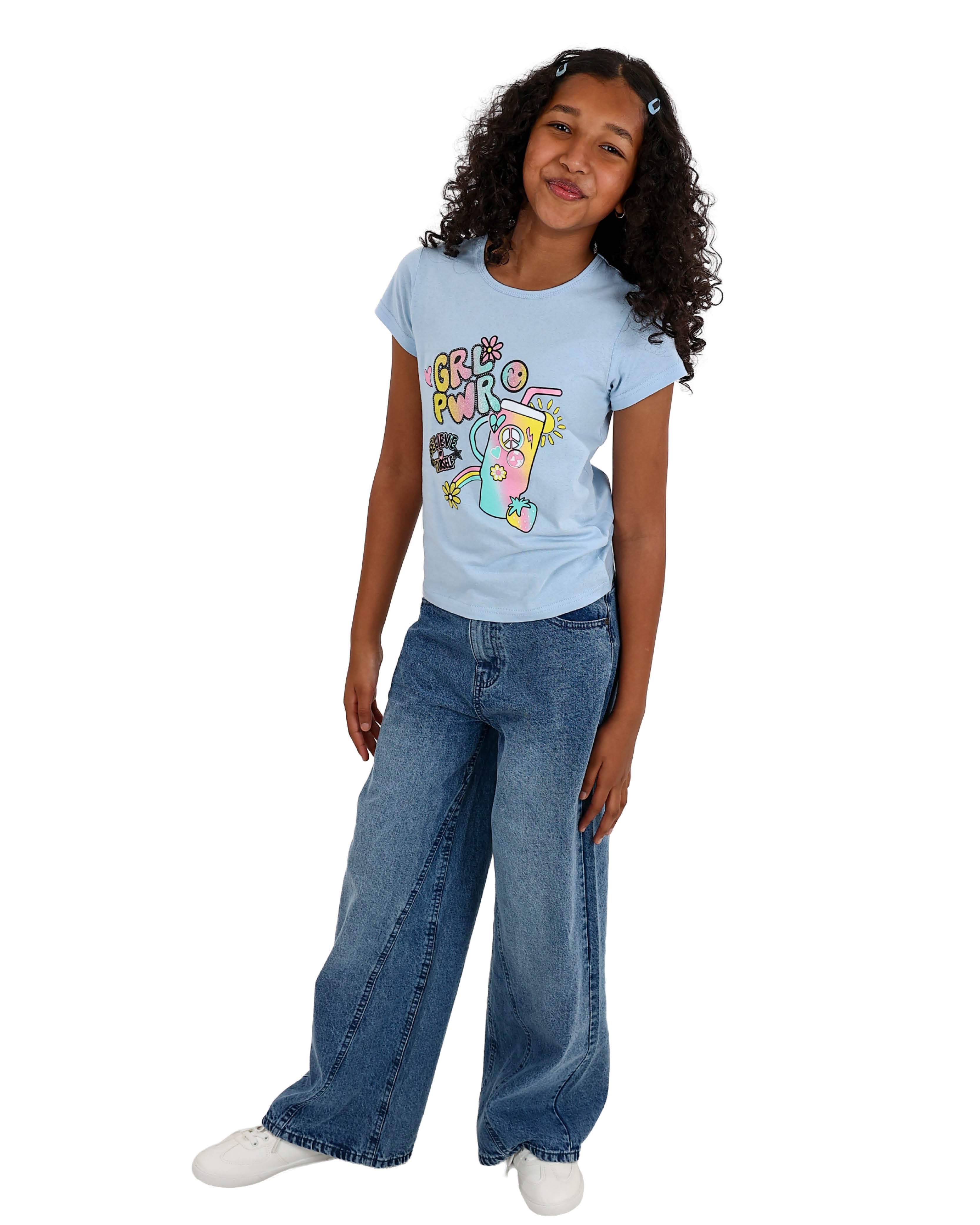 Short Sleeve Girl Power Graphic Print T-Shirt