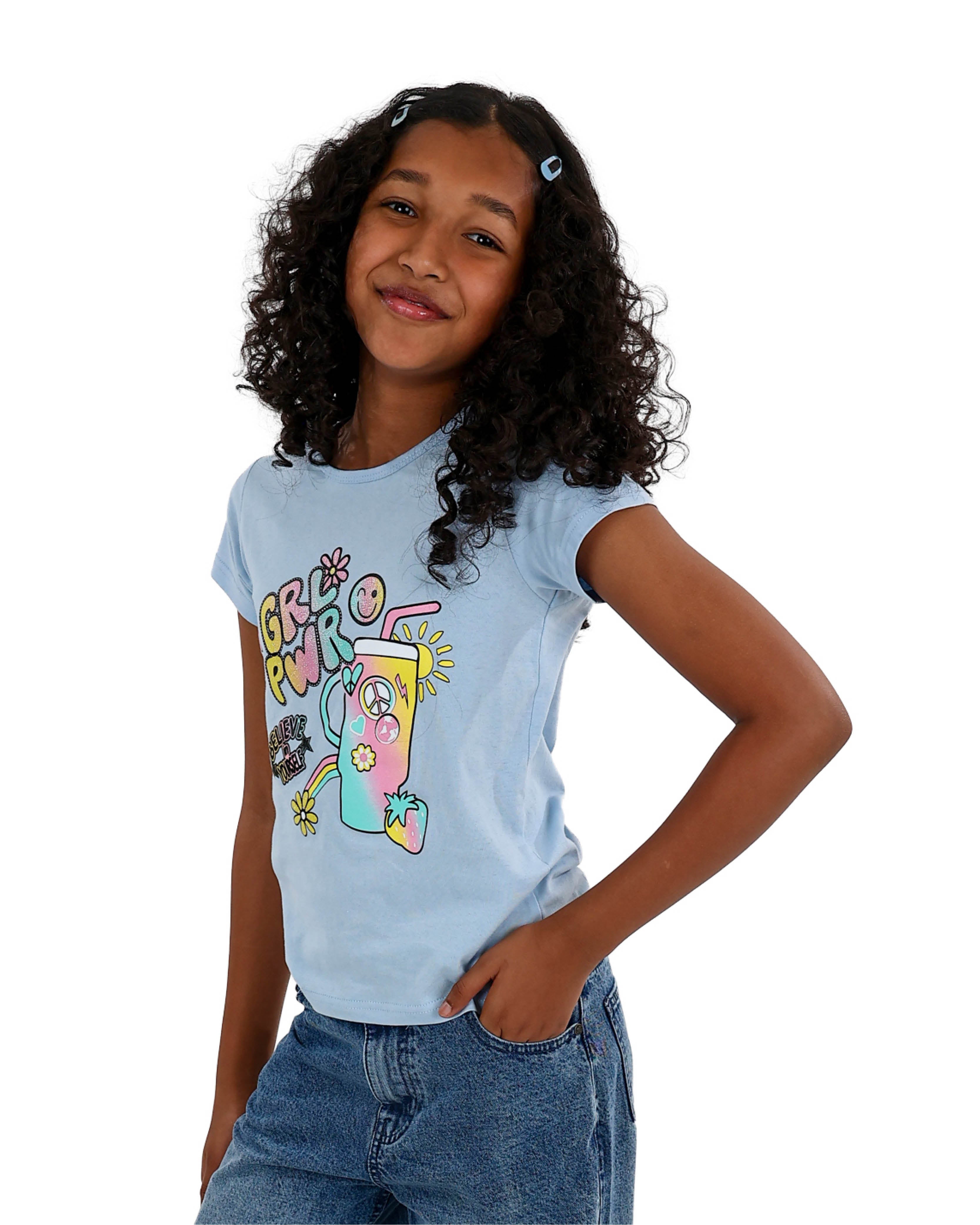 Short Sleeve Girl Power Graphic Print T-Shirt