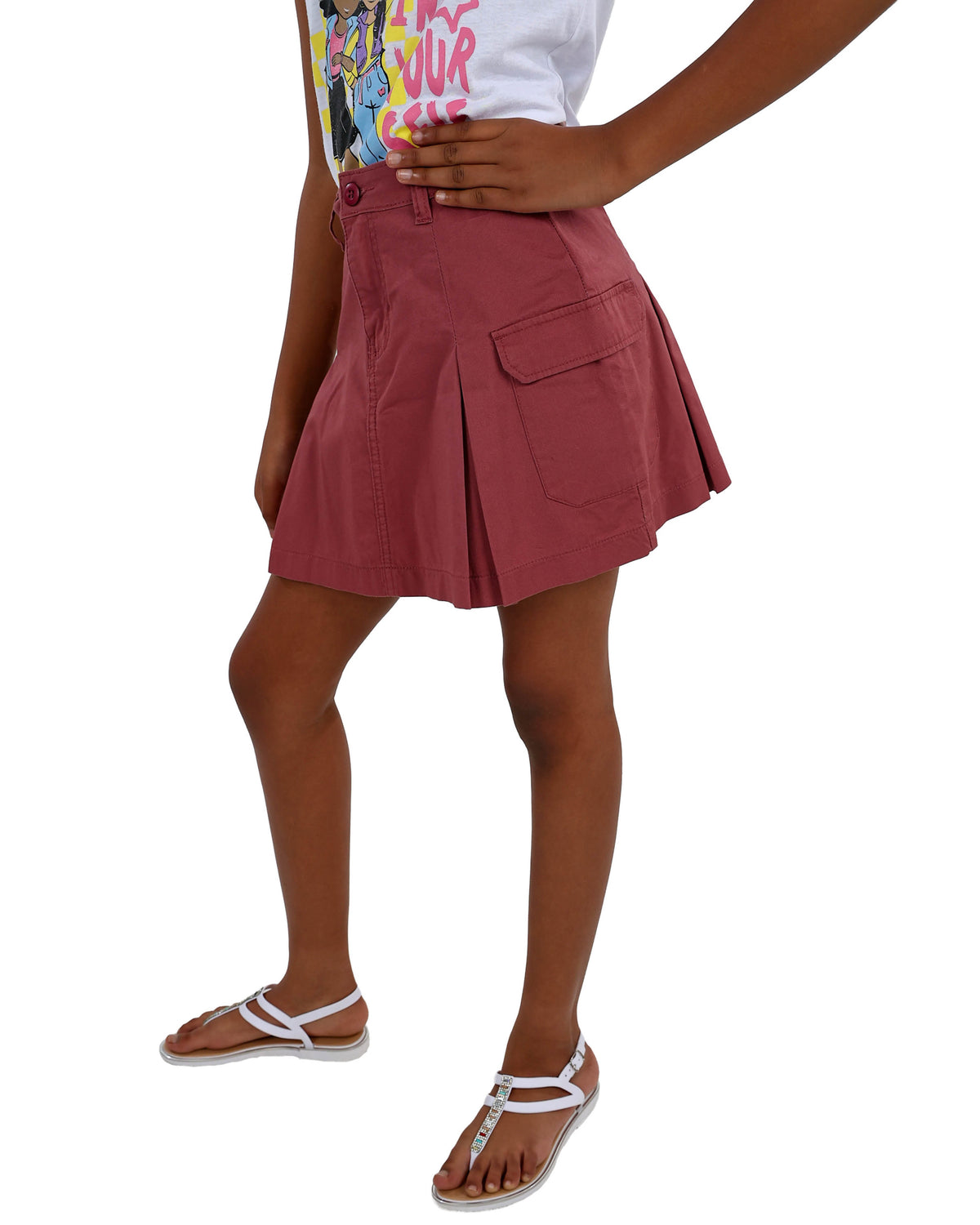 Pleated Cargo Skirt
