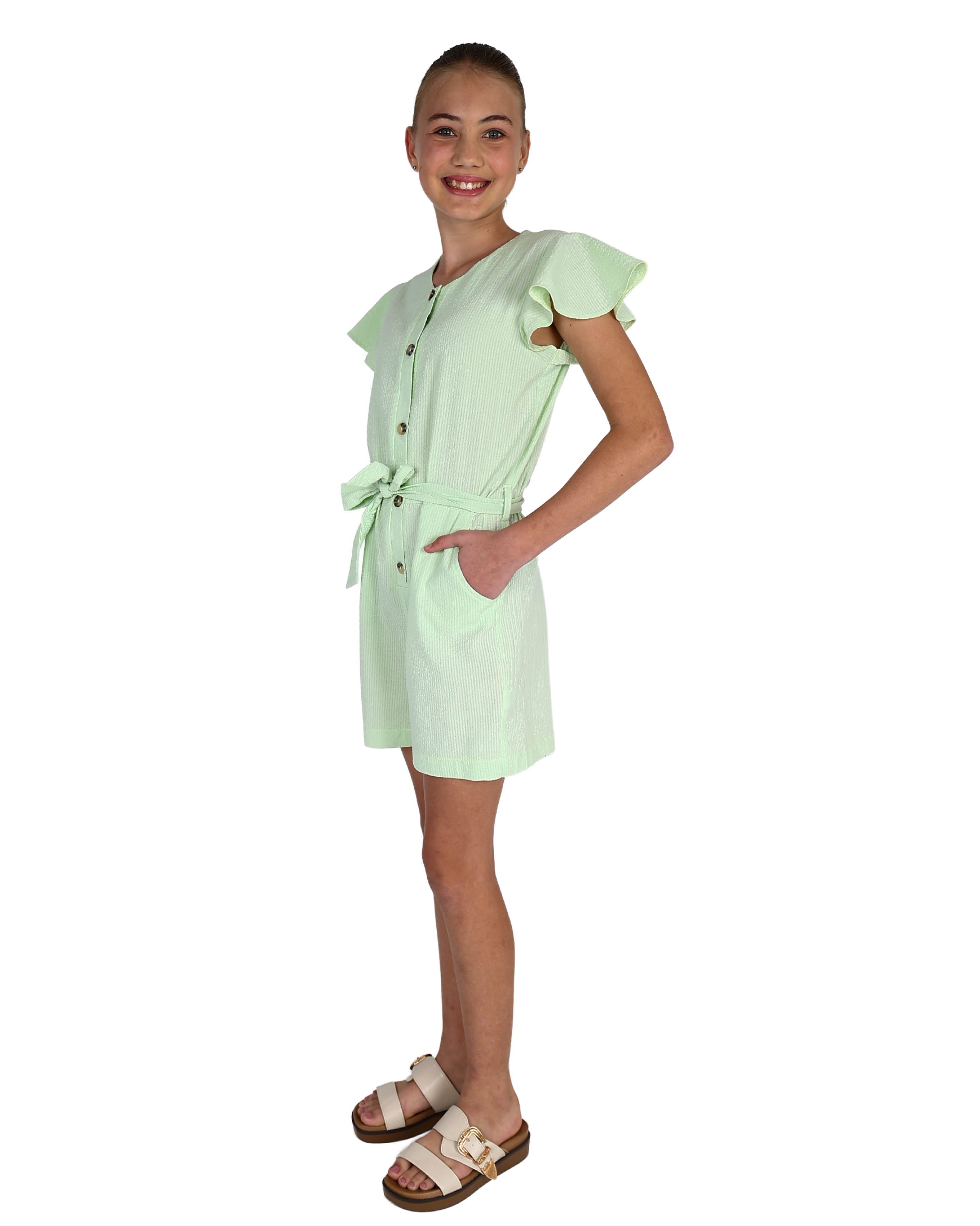 Green Short Sleeve Shortall