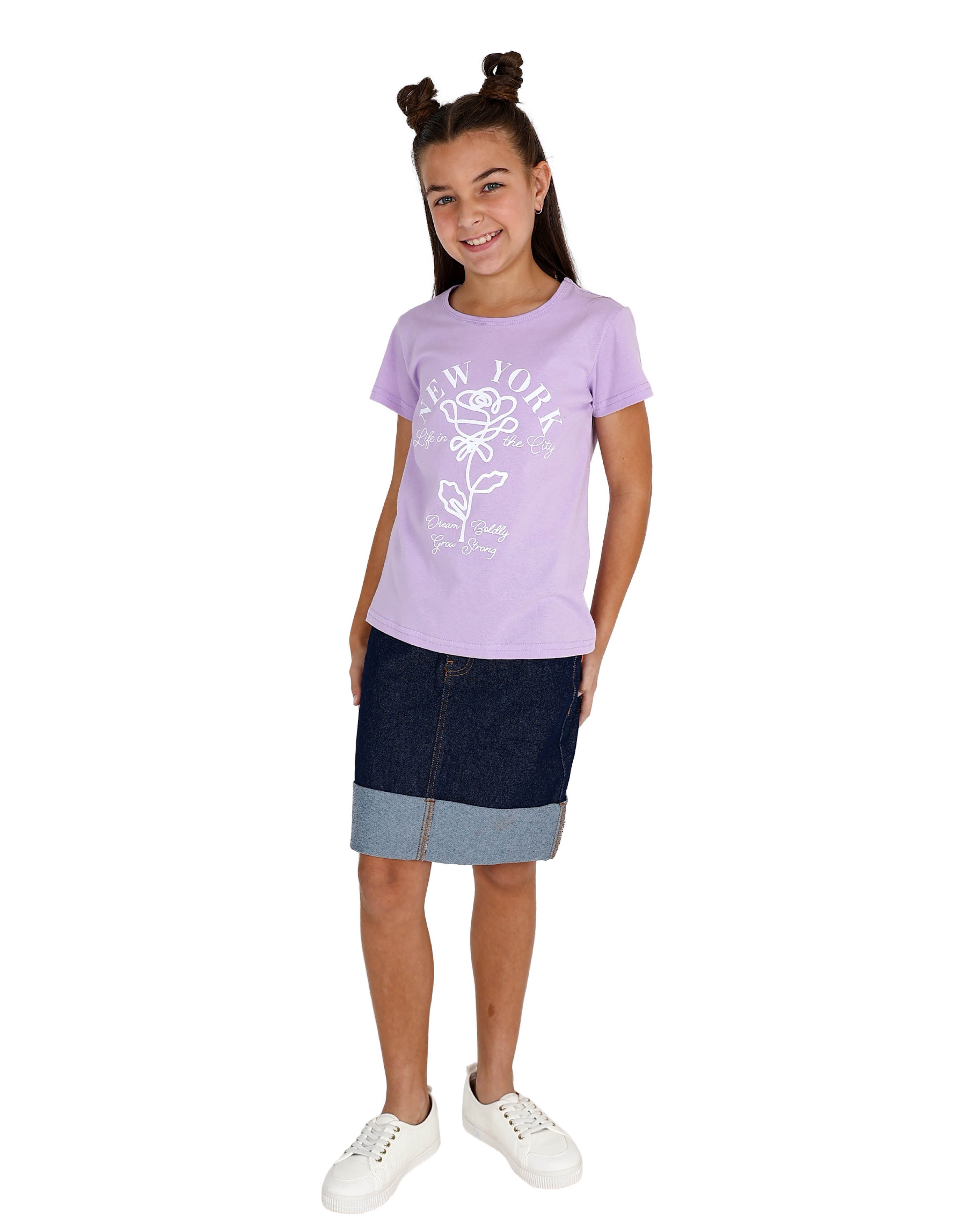 New York Flower Graphic Print T-Shirt
