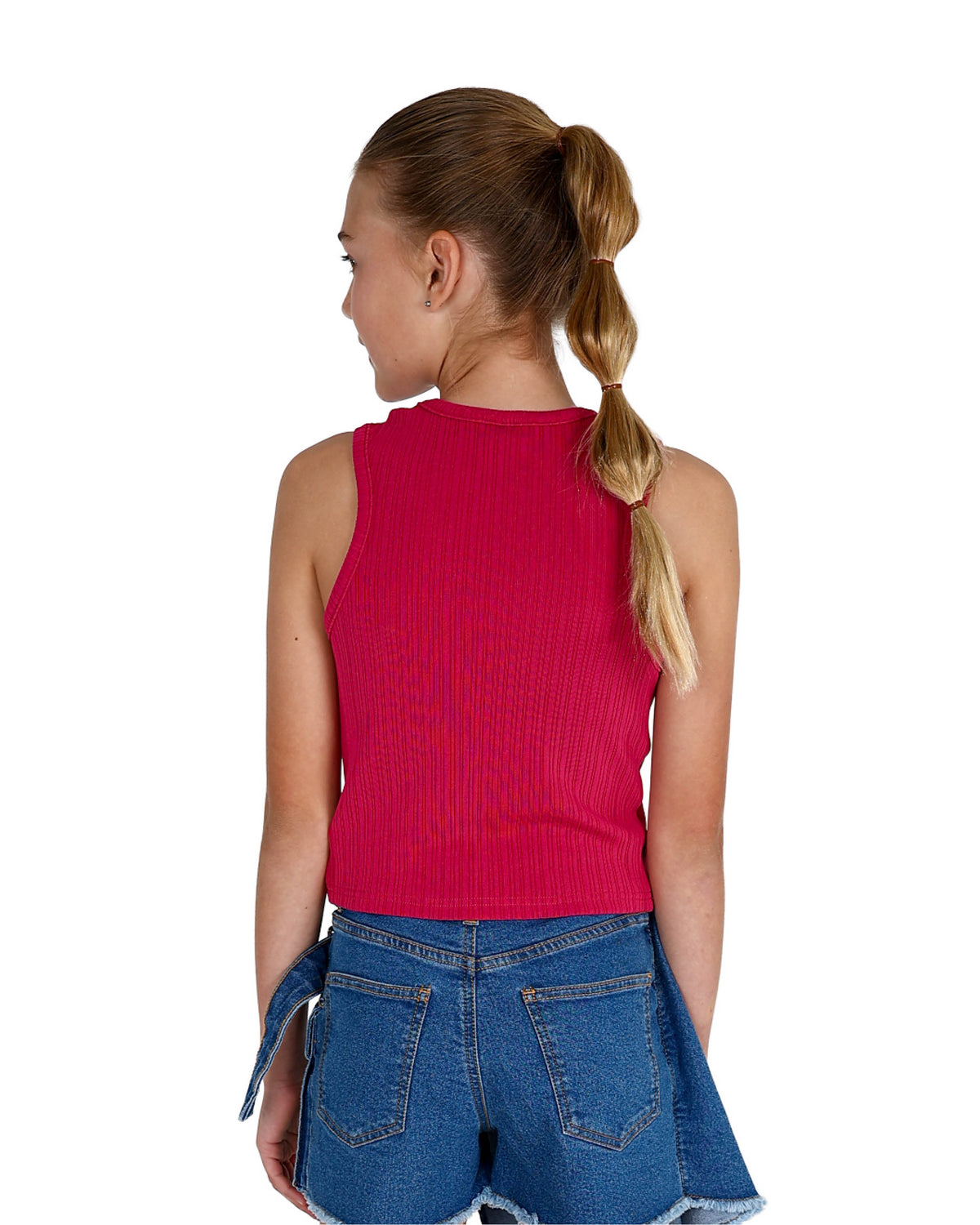 Sleeveless Ribbed Longer Length Crop Top