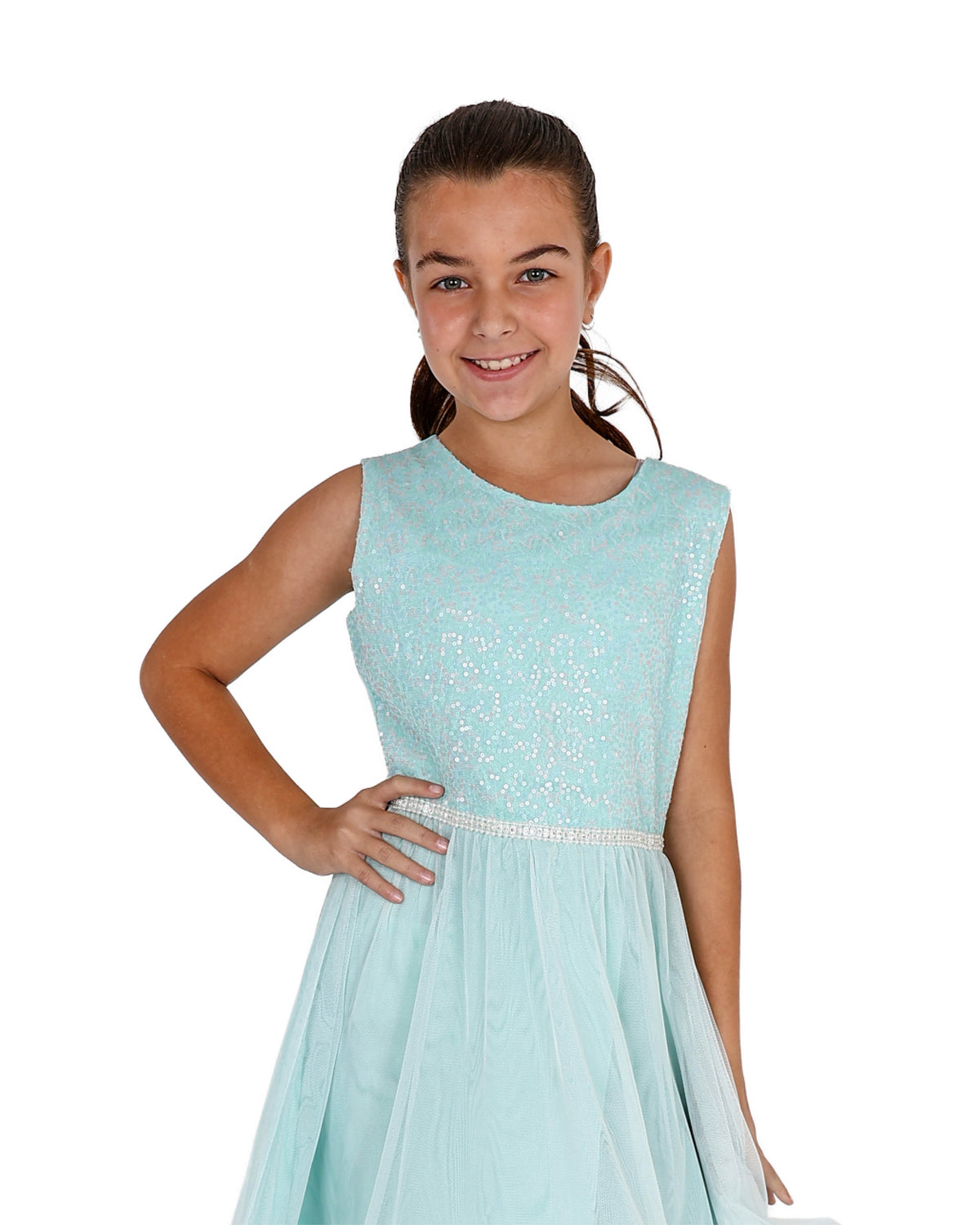 Sequin Bodice Tulle Party Dress