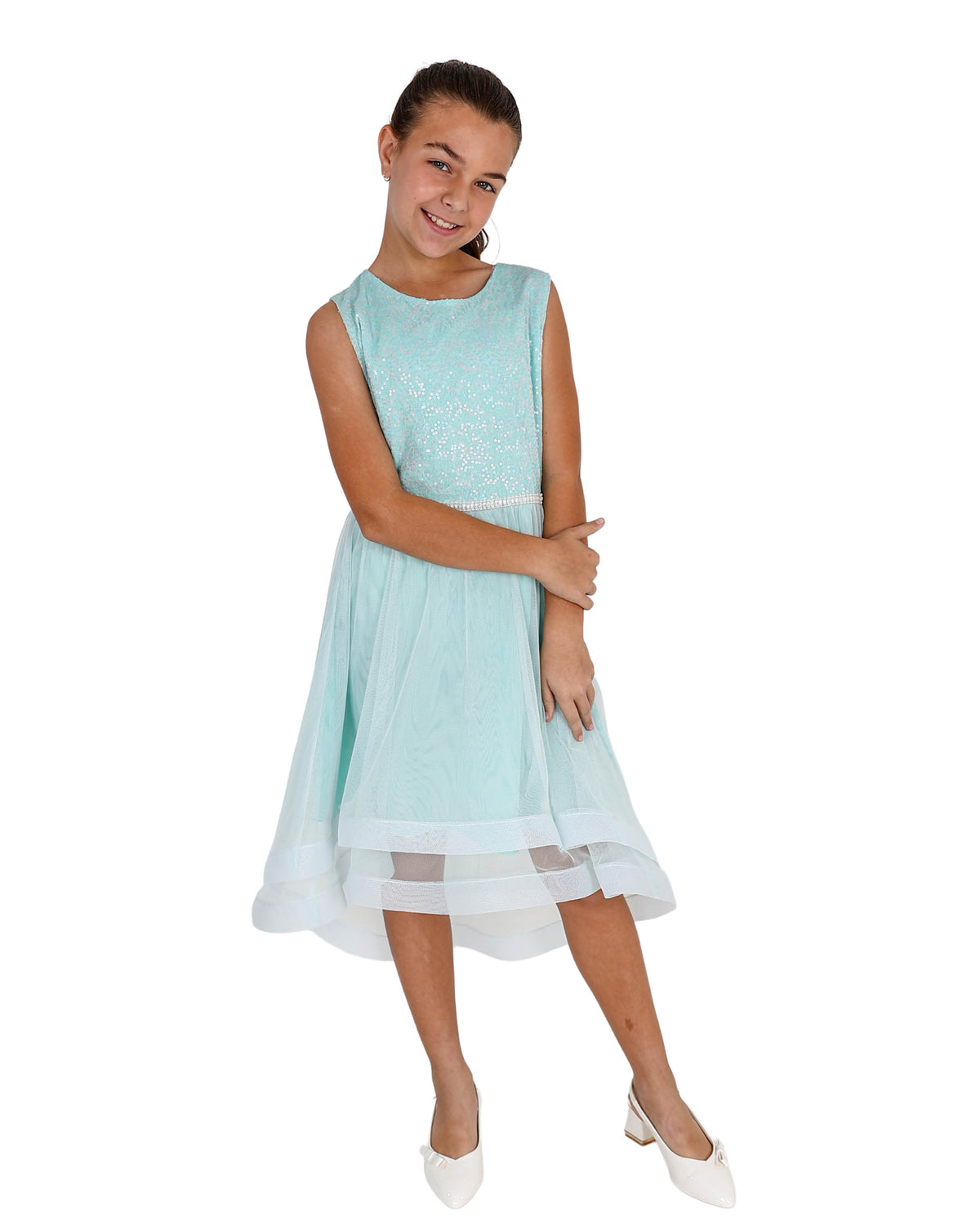 Sequin Bodice Tulle Party Dress