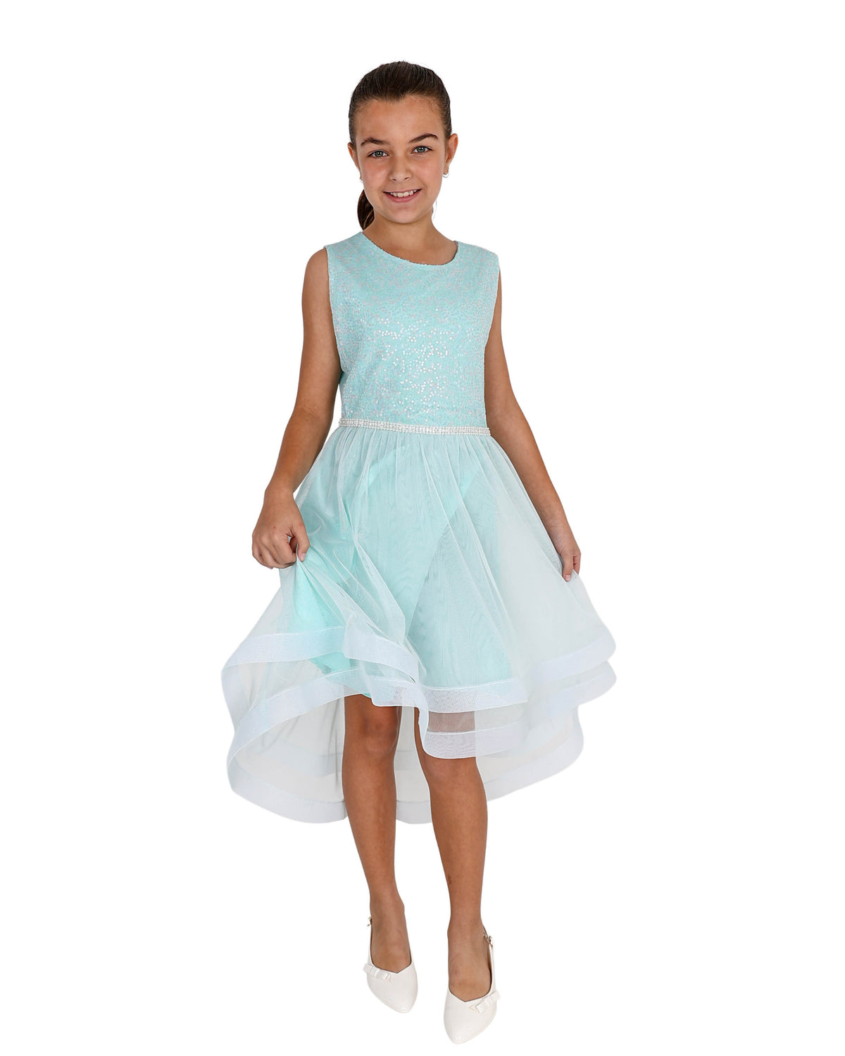 Sequin Bodice Tulle Party Dress