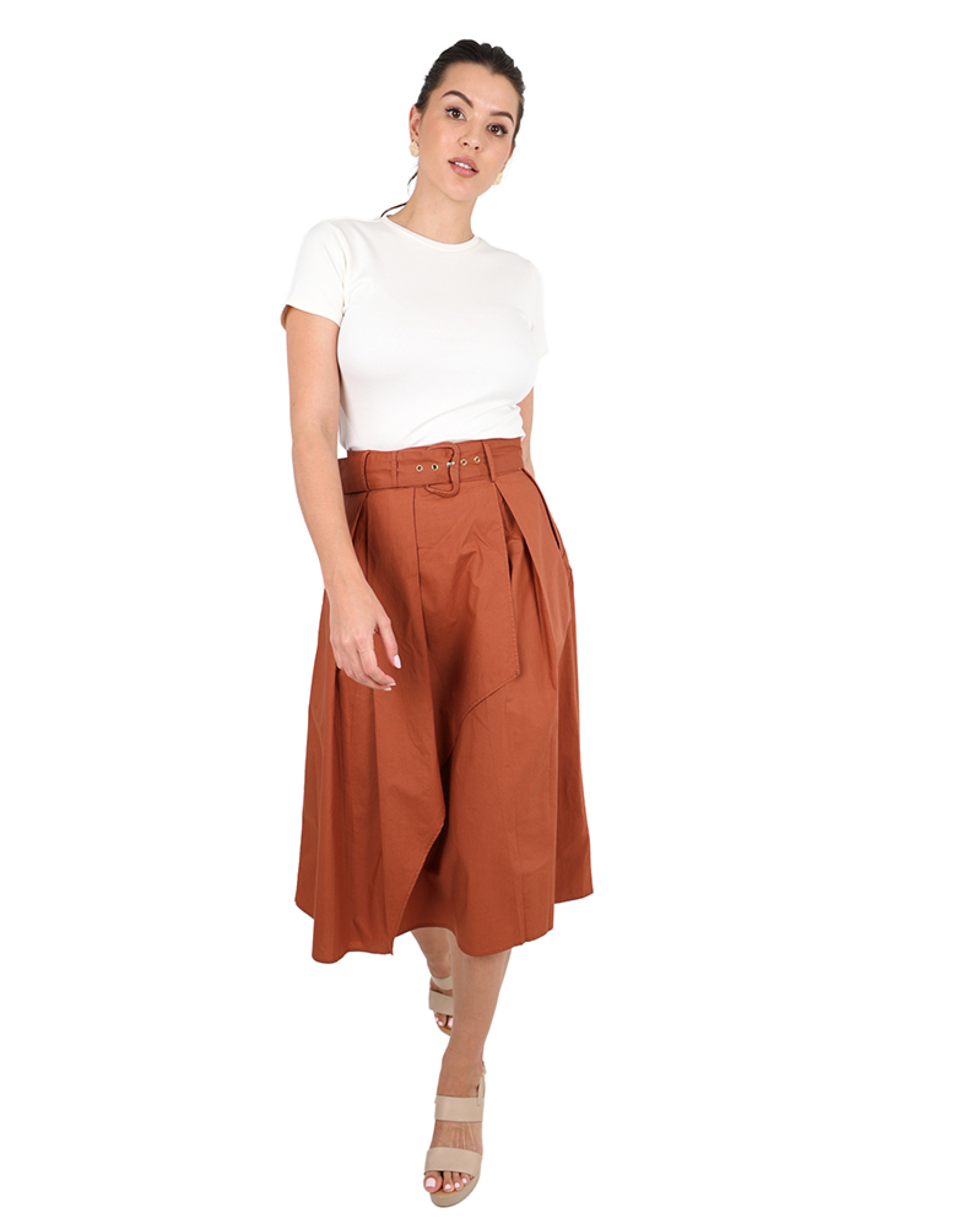 The Sable Midi Wrap Cotton Skirt