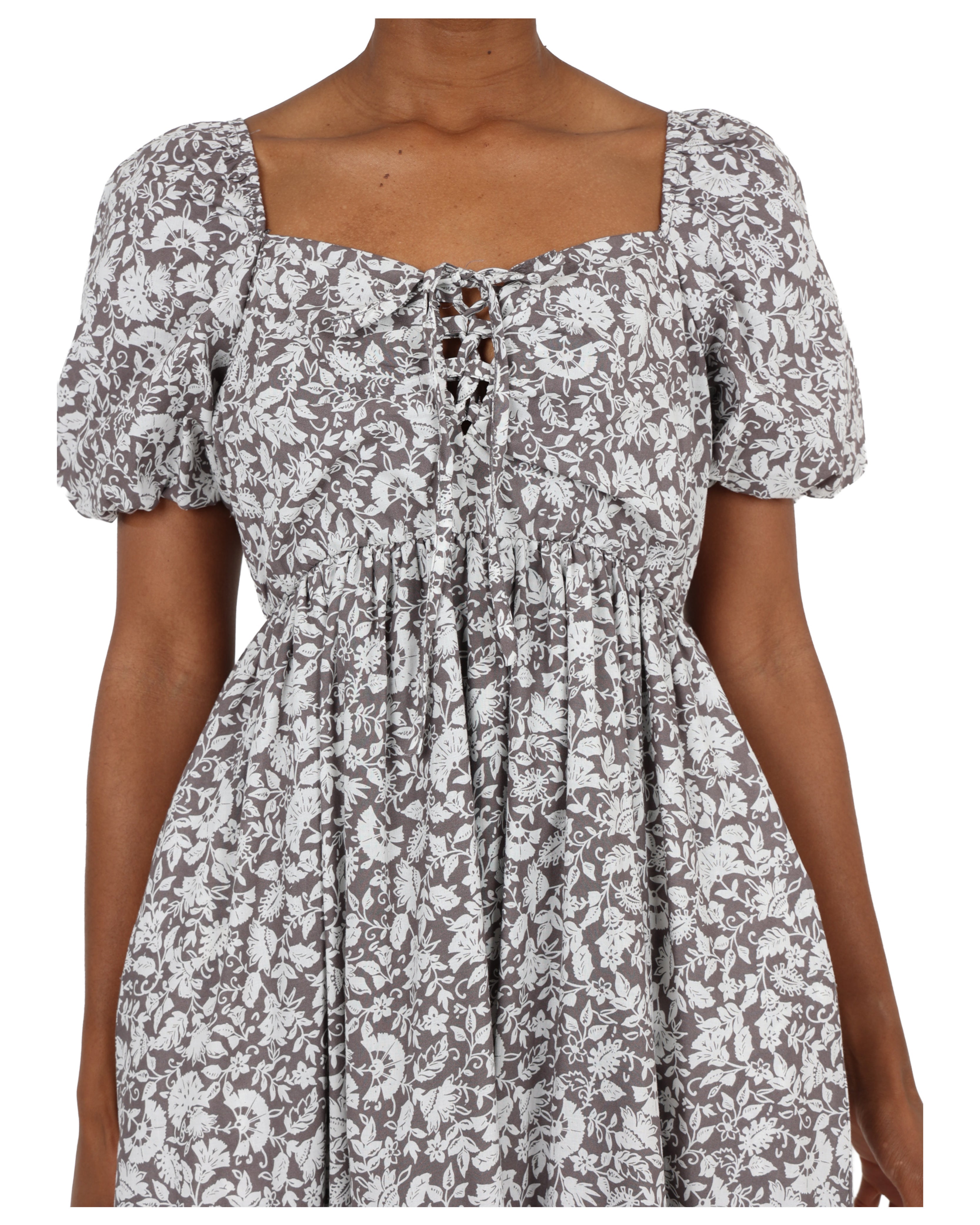 Ethereal Floral Dual Tone Cotton Maxi Dress