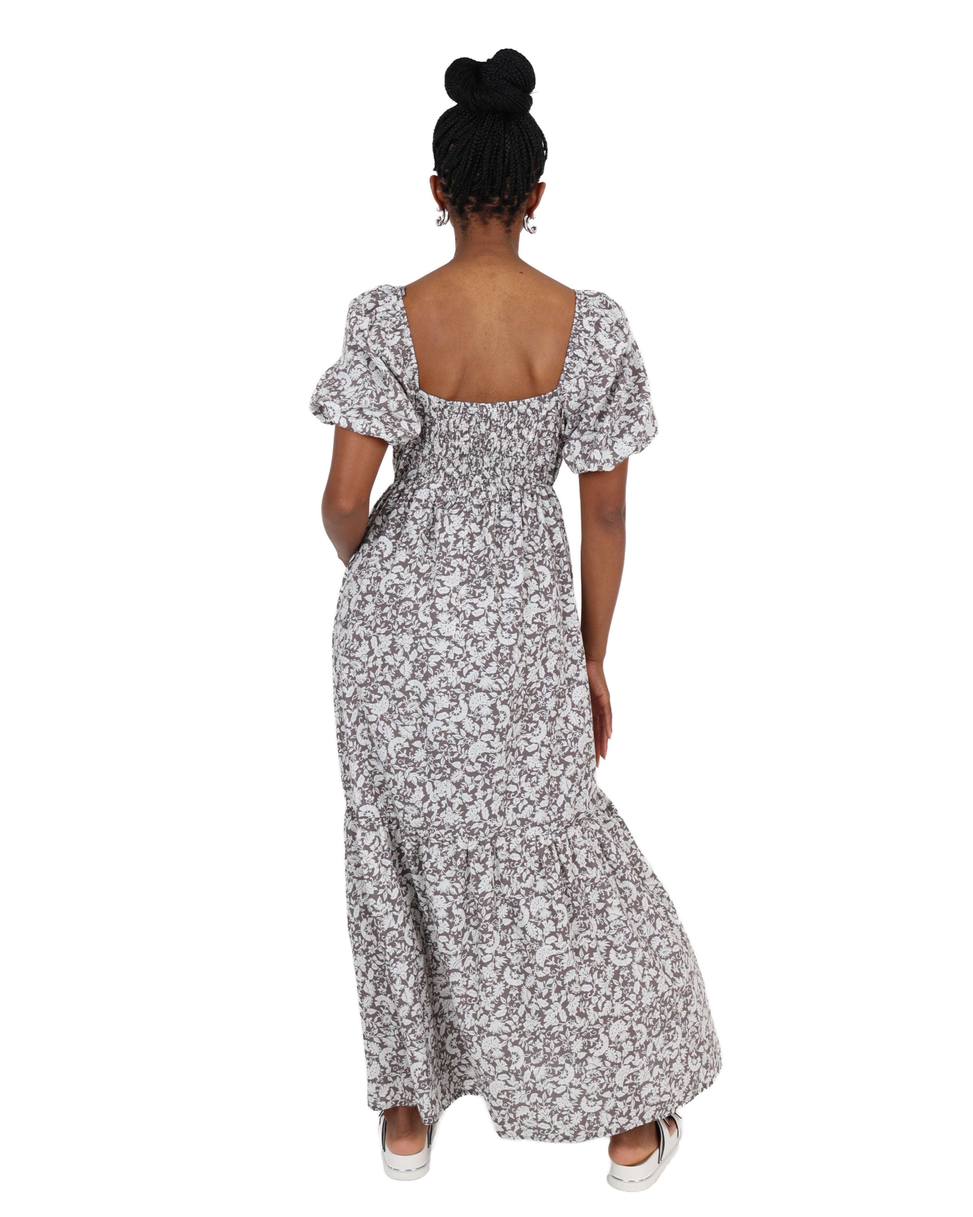 Ethereal Floral Dual Tone Cotton Maxi Dress