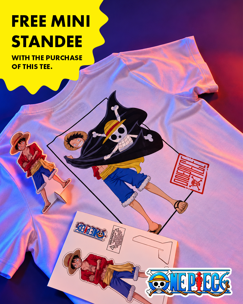 One Piece White Thousand Sunny Graphic T-Shirt + Free Standee
