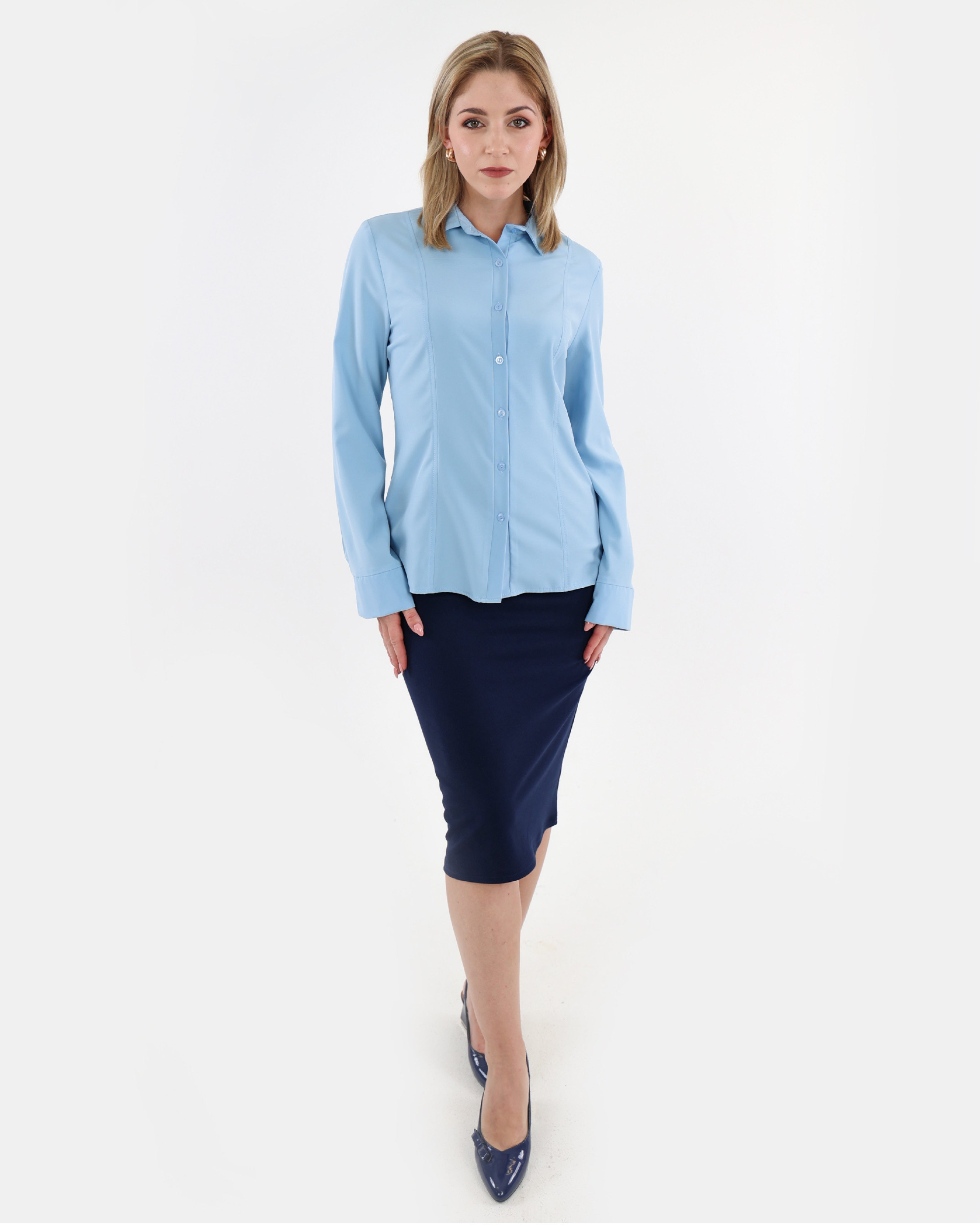 Blue Long Sleeve Soft-Touch Shirt