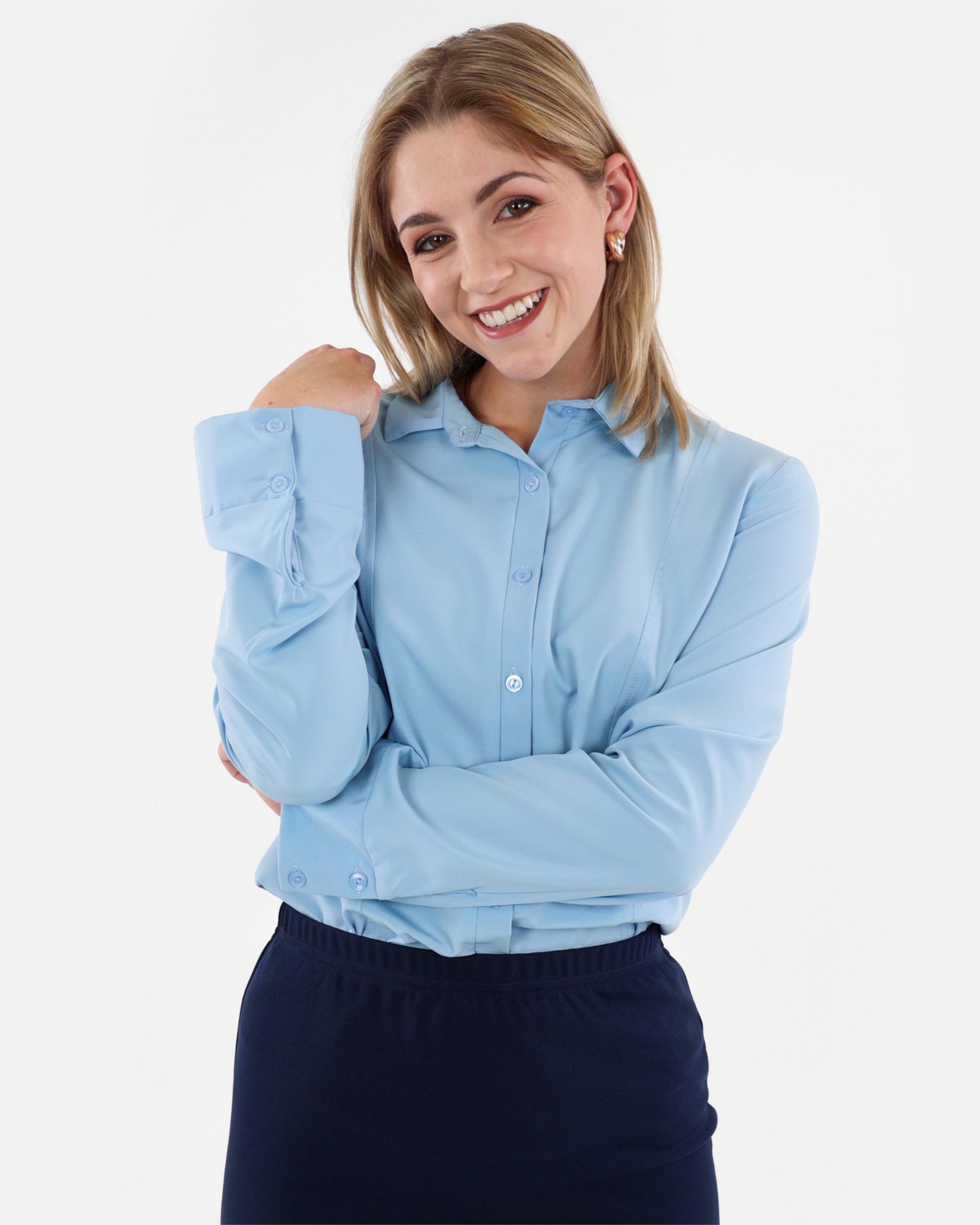 Blue Long Sleeve Soft-Touch Shirt