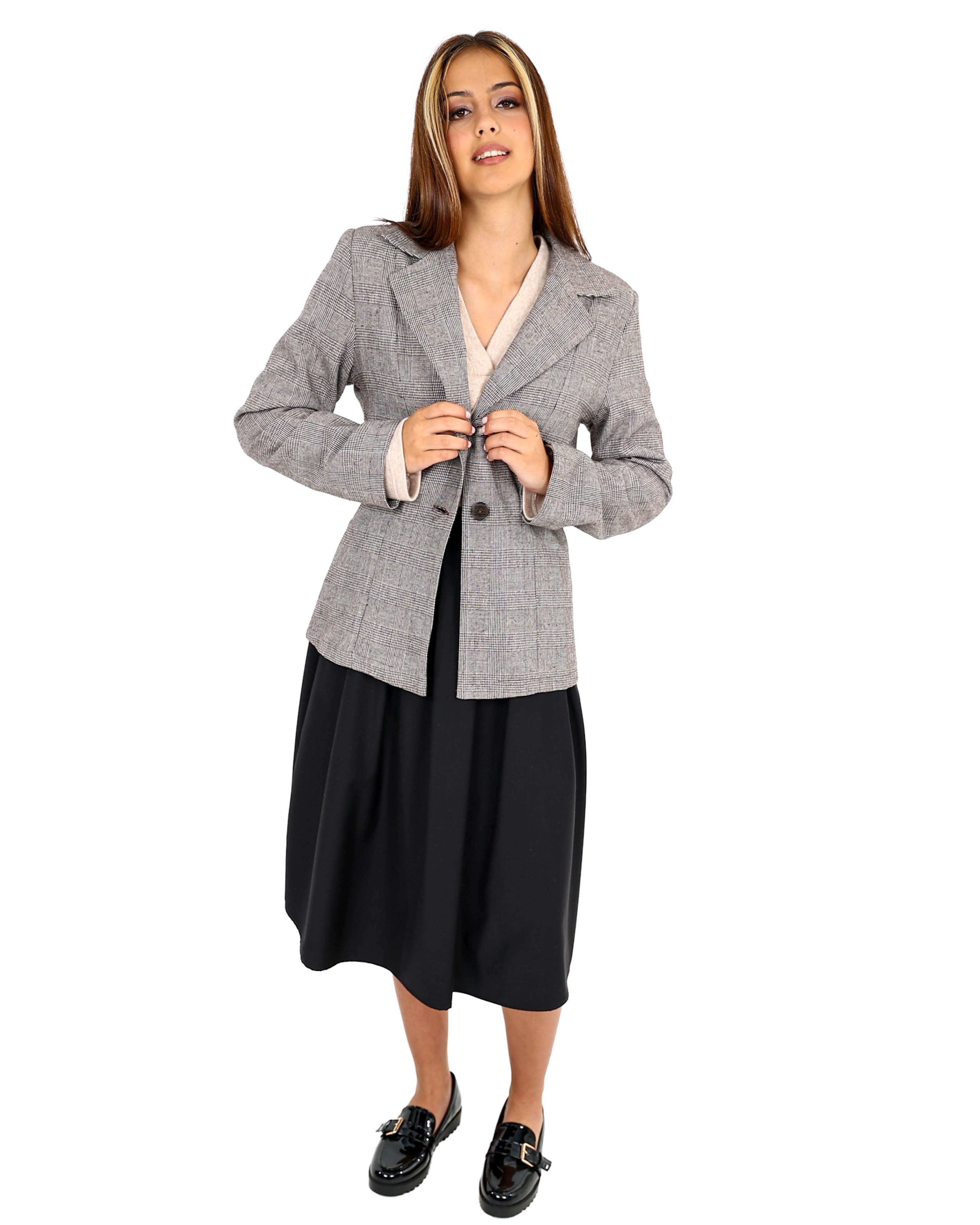 Check Melton Blazer