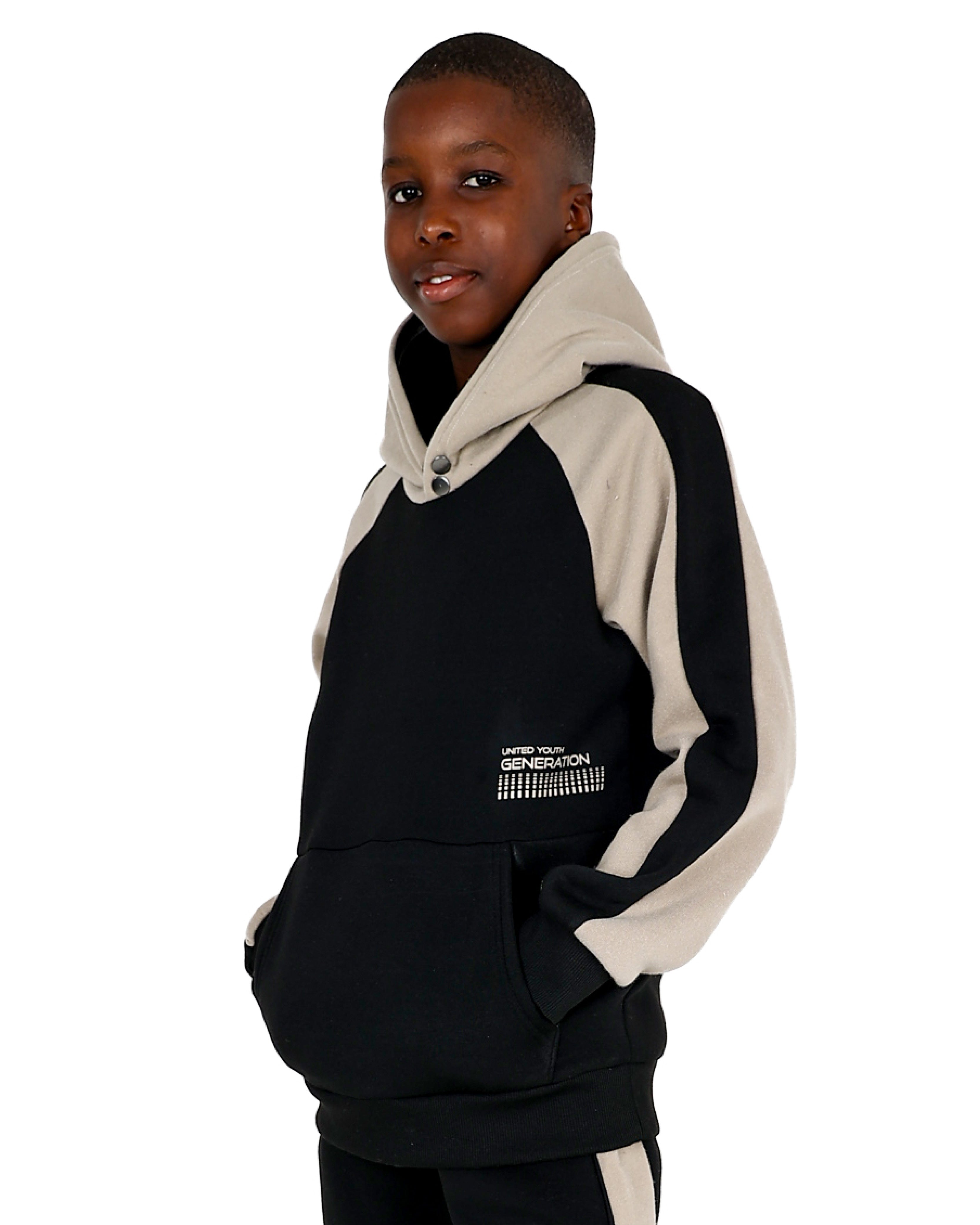 Black & Stone Colour Block Hoodie